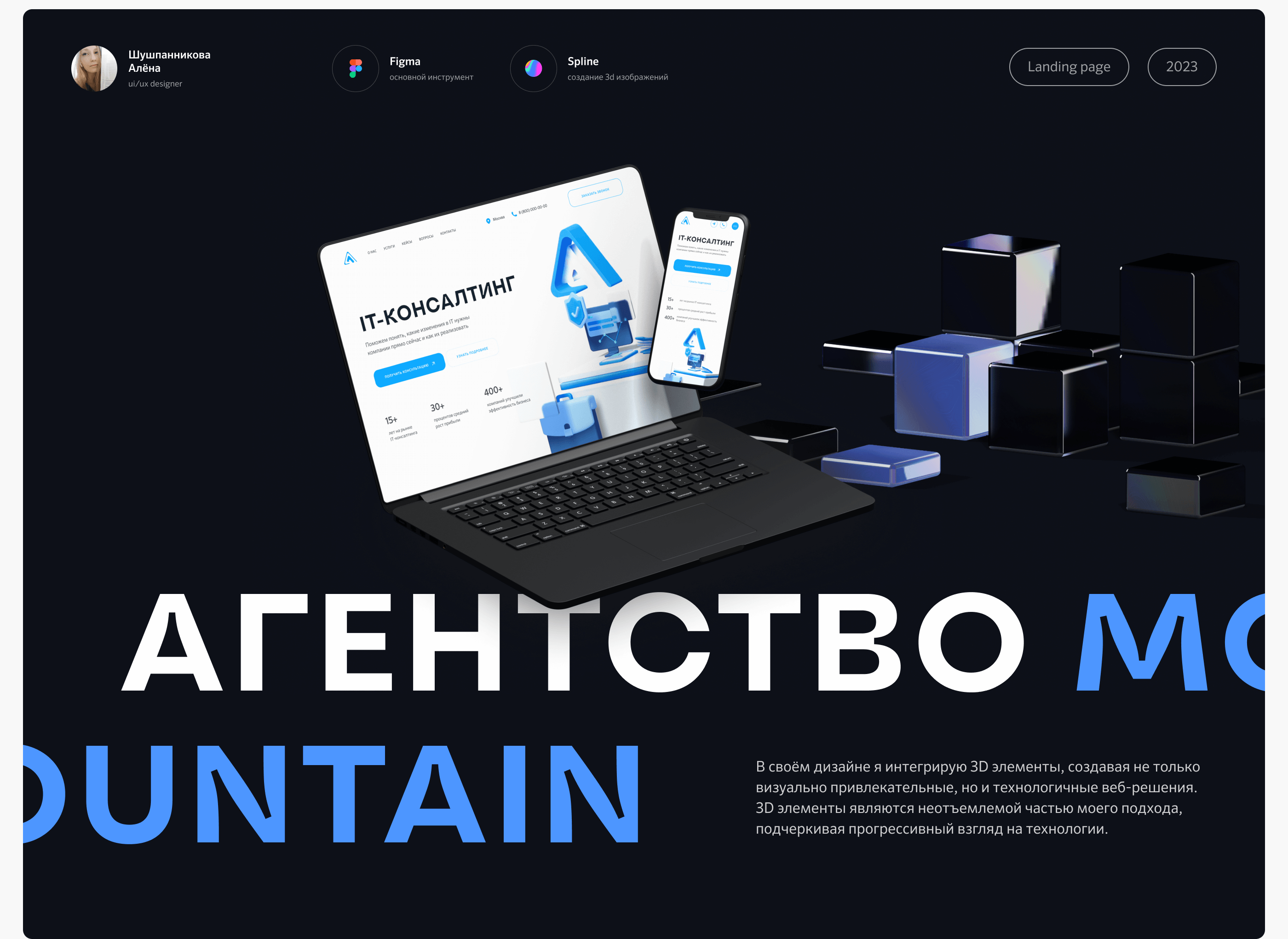 Лендинг для IT-консалтинг агентства — Изображение №1 — Интерфейсы, Иллюстрация на Dprofile