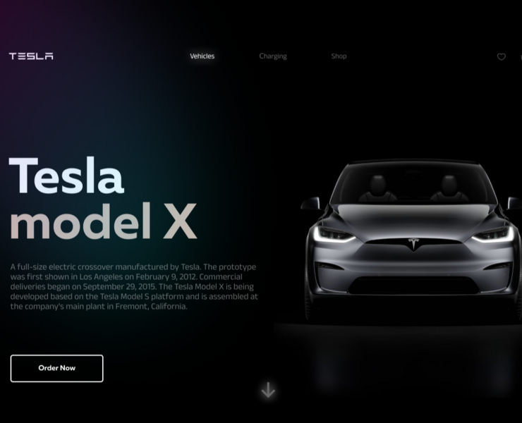Лендинг Tesla Model X — Интерфейсы, Графика на Dprofile