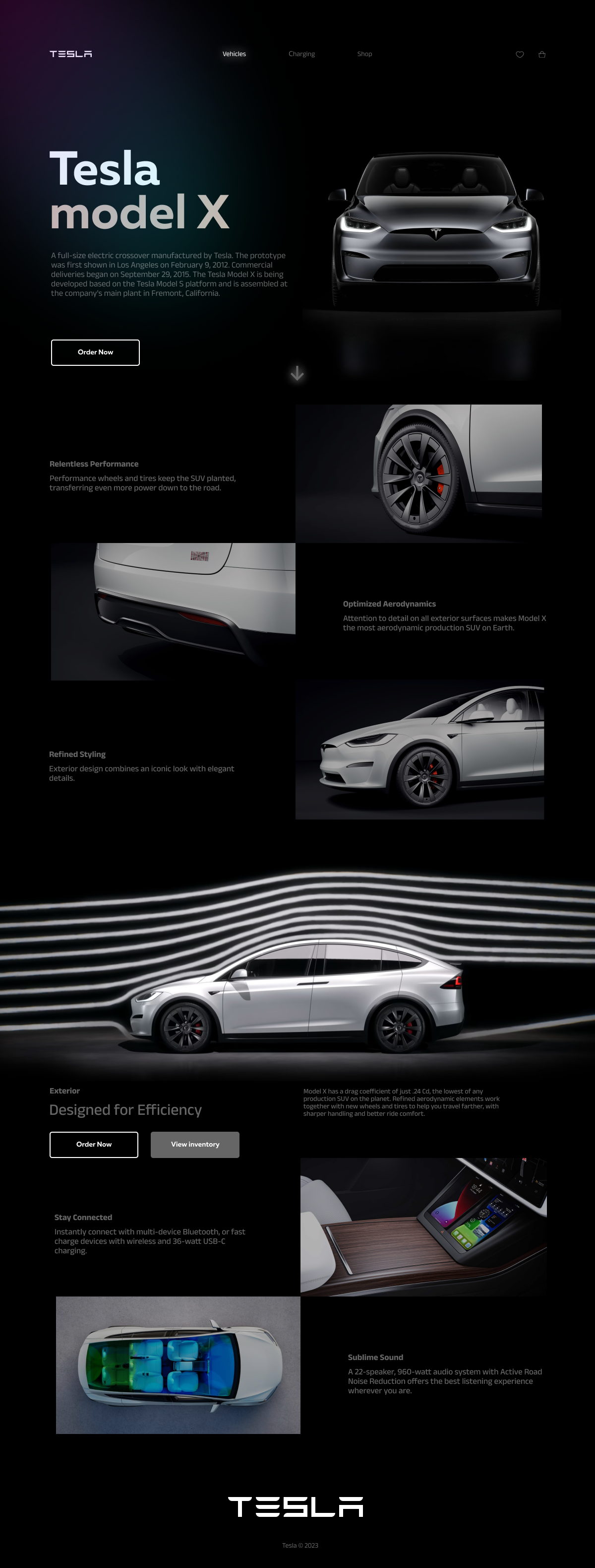 Лендинг Tesla Model X — Изображение №1 — Интерфейсы, Графика на Dprofile