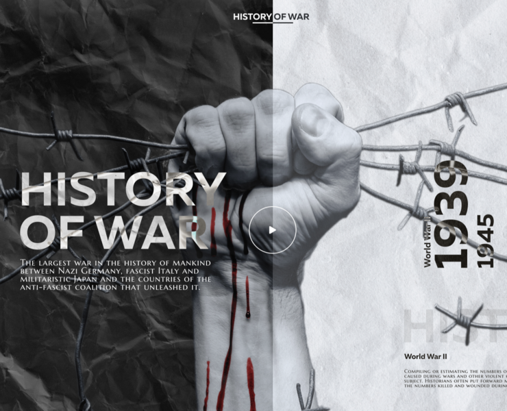 History of WAR - Landing — Интерфейсы, Графика на Dprofile