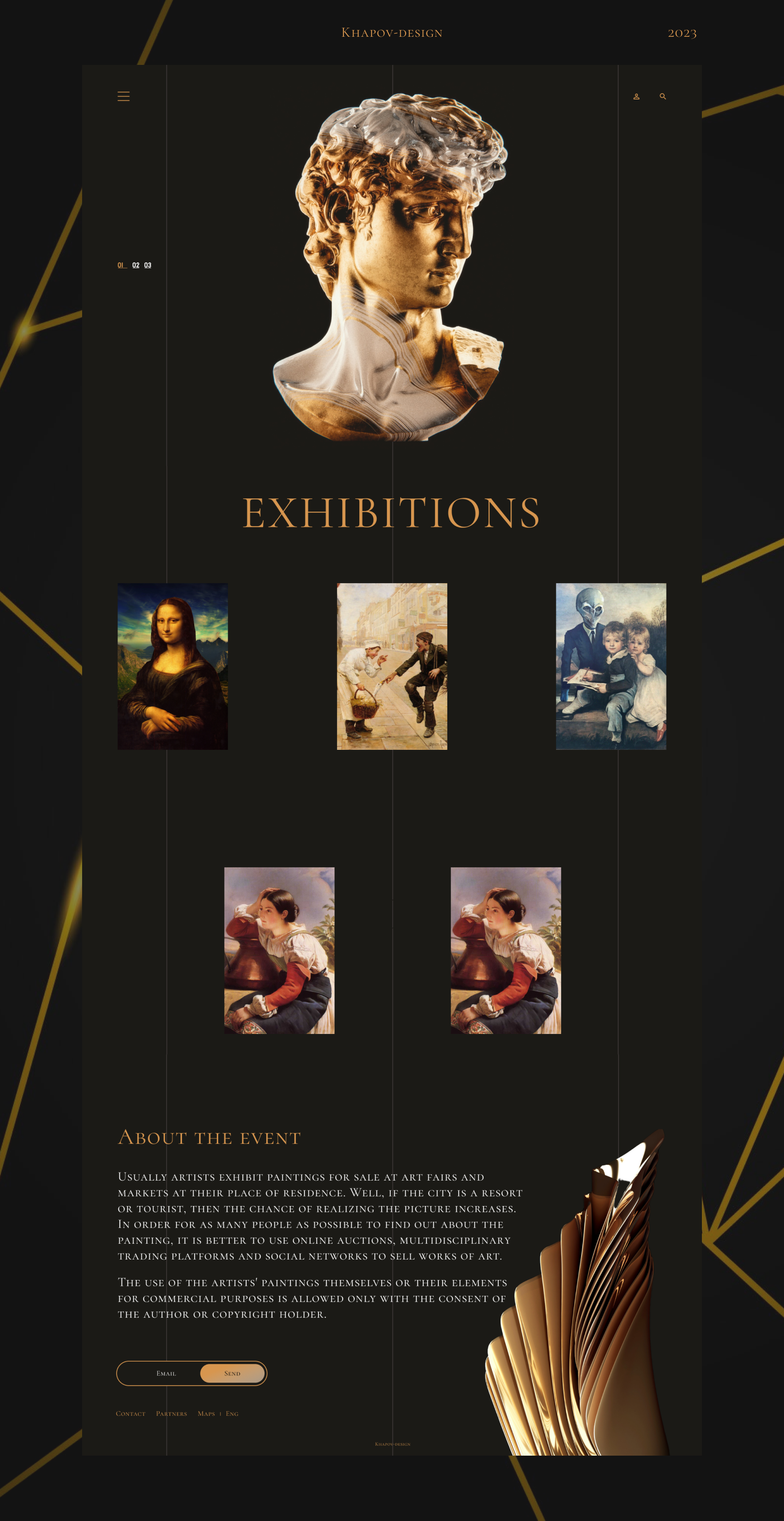 Exhibition - Landing — Изображение №1 — Интерфейсы, Графика на Dprofile