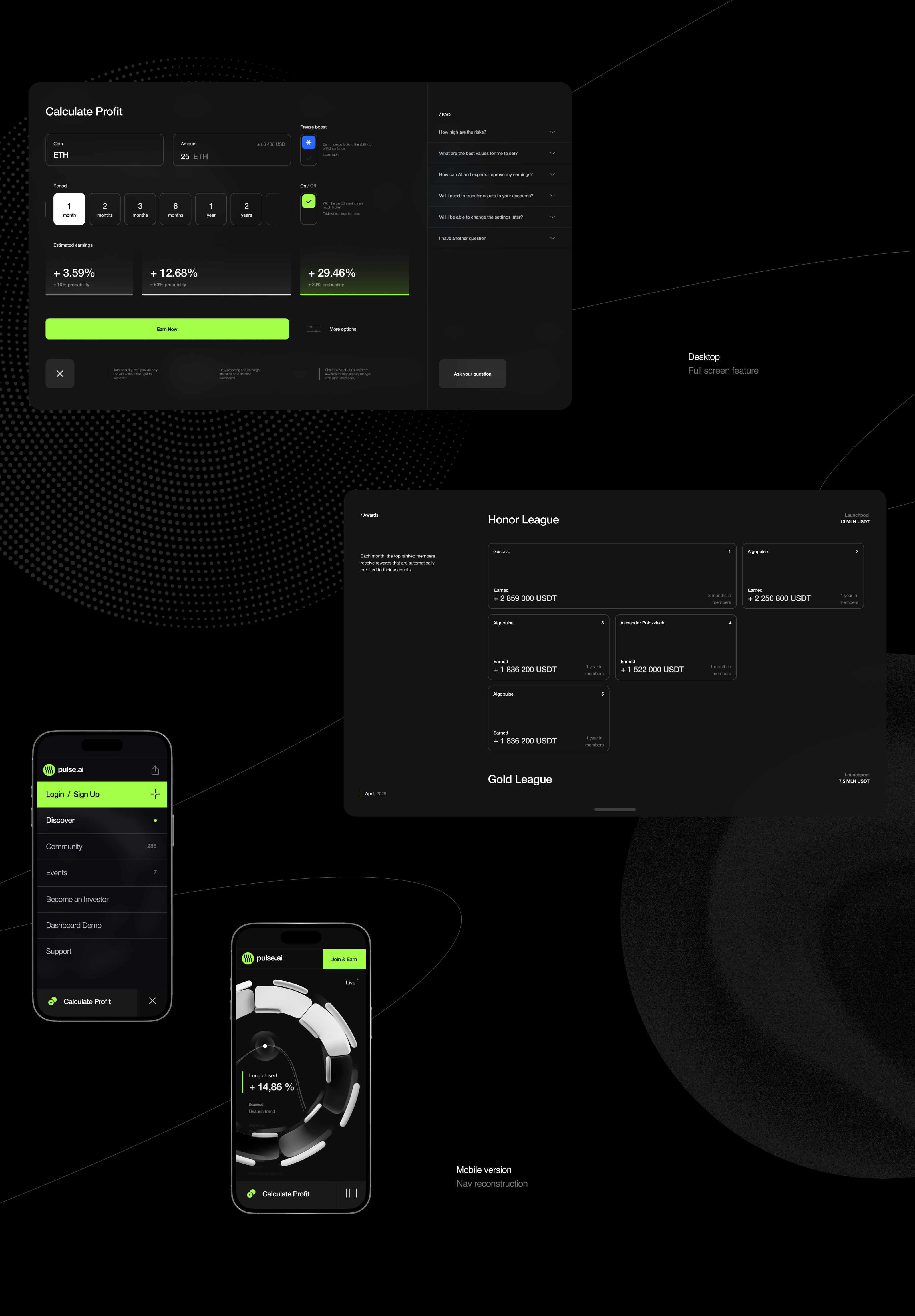 Pulse.Ai — Crypto Investments — Изображение №2 — Интерфейсы, Брендинг на Dprofile