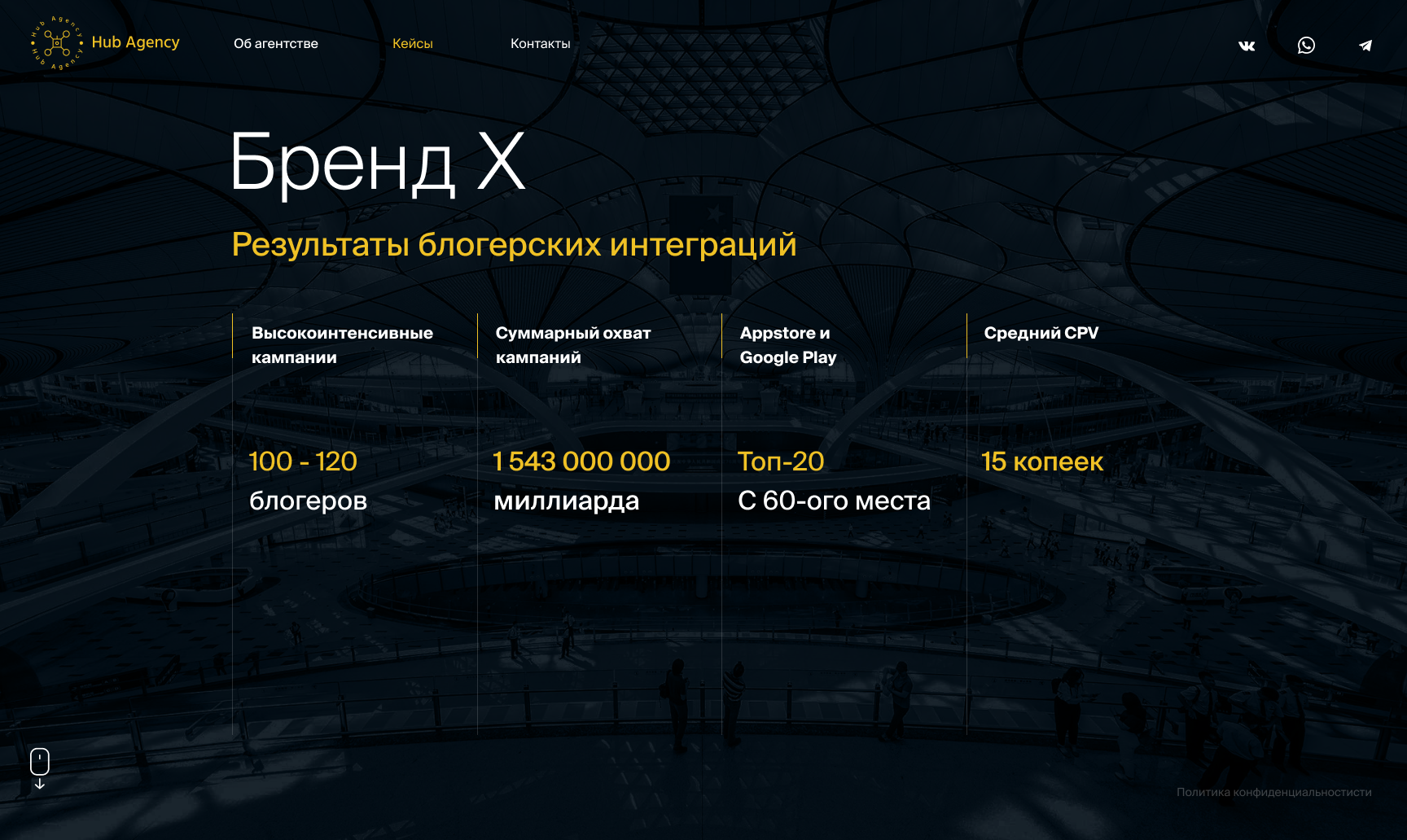 «Hub Agency» — промо-сайт — Изображение №16 — Интерфейсы, Маркетинг на Dprofile