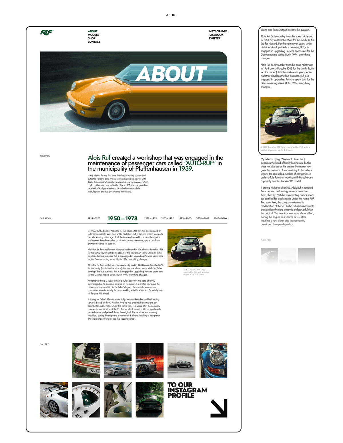 RUF Automobile | Corporate website | Redesign — Изображение №11 — Интерфейсы на Dprofile