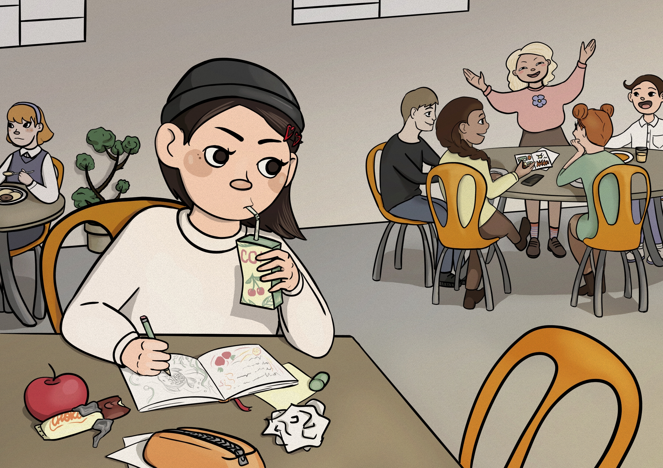 Школьная столовая — Изображение №1 — Иллюстрация на Dprofile