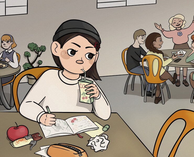 Школьная столовая — Иллюстрация на Dprofile