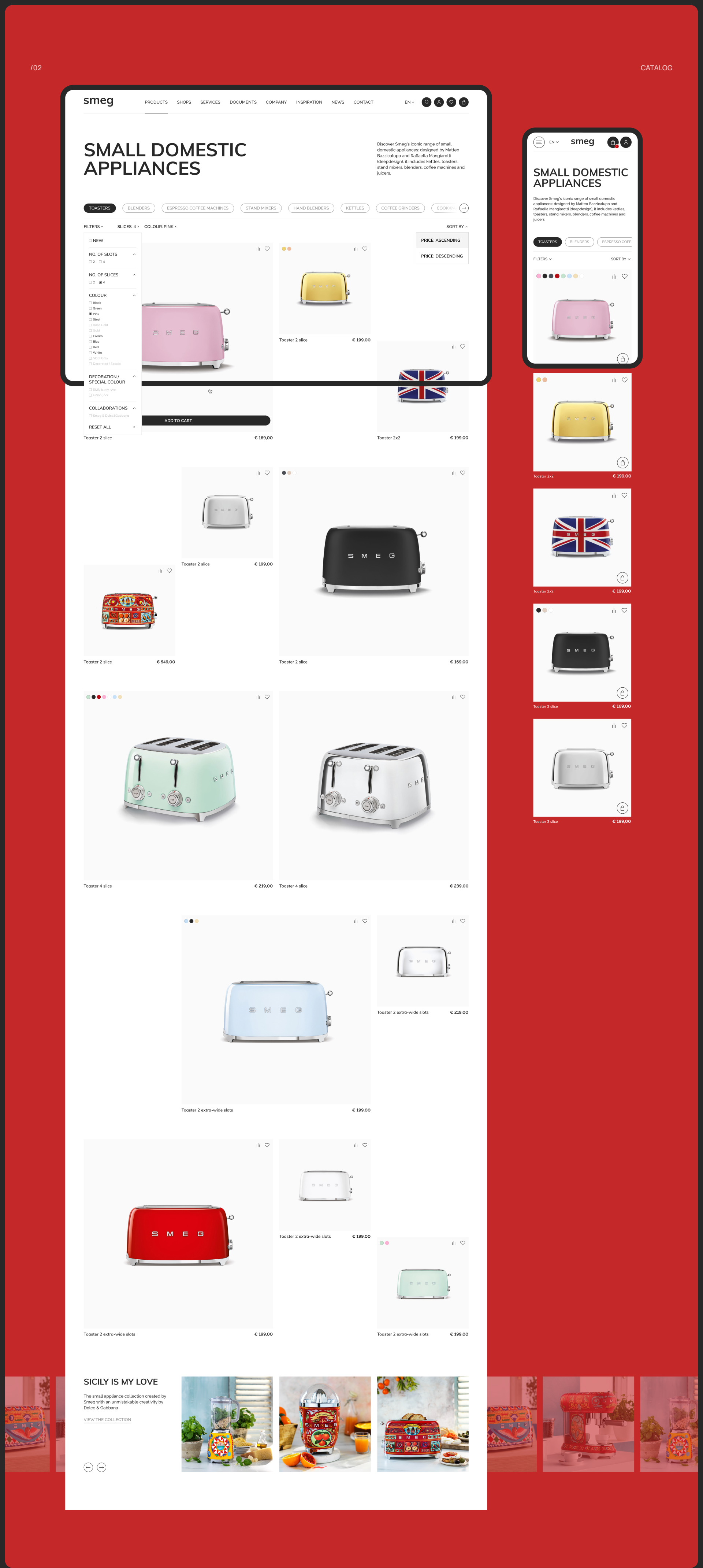SMEG | E-commerce redesign — Изображение №4 — Интерфейсы, Брендинг на Dprofile