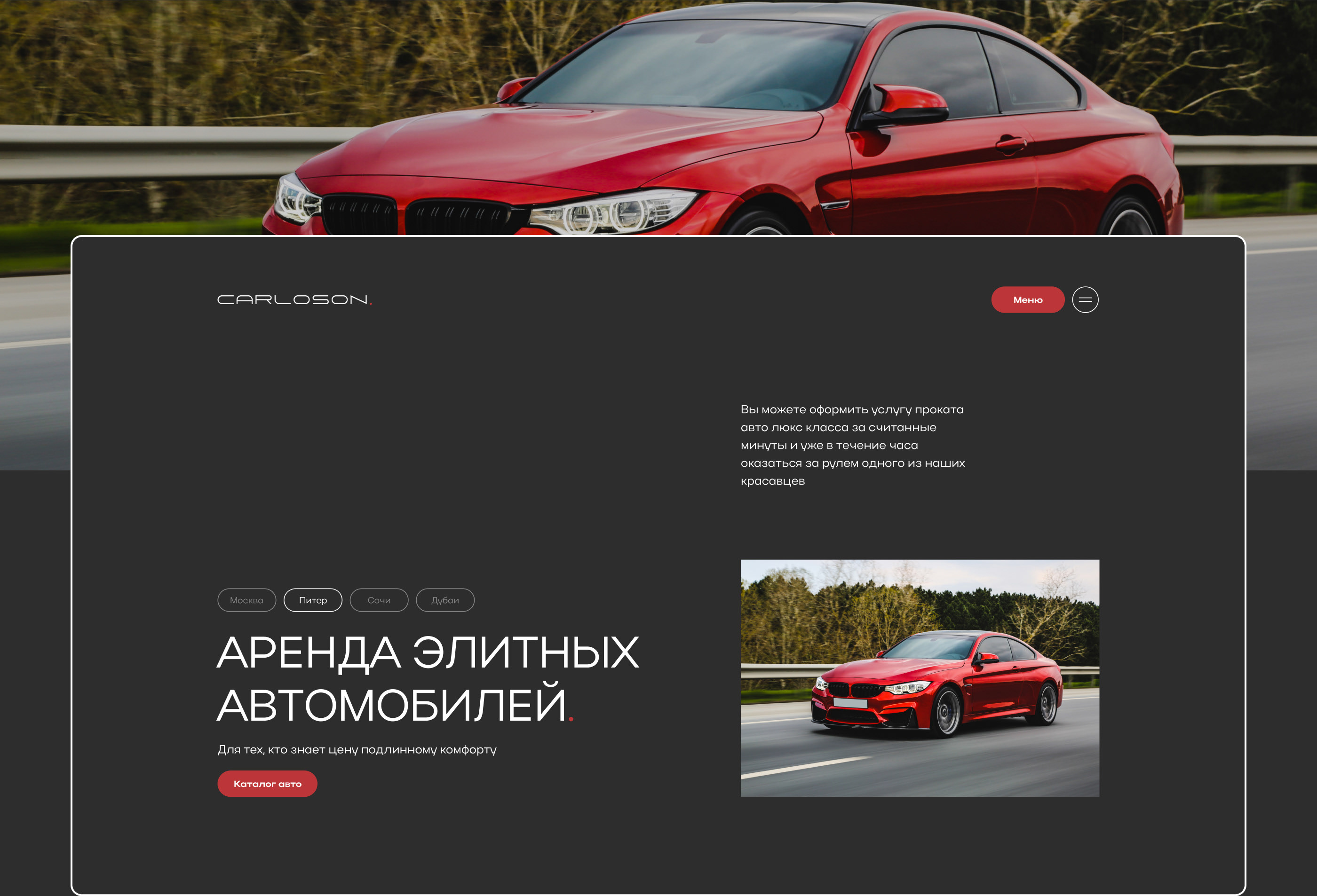 Landing page | Carloson — Изображение №2 — Интерфейсы на Dprofile