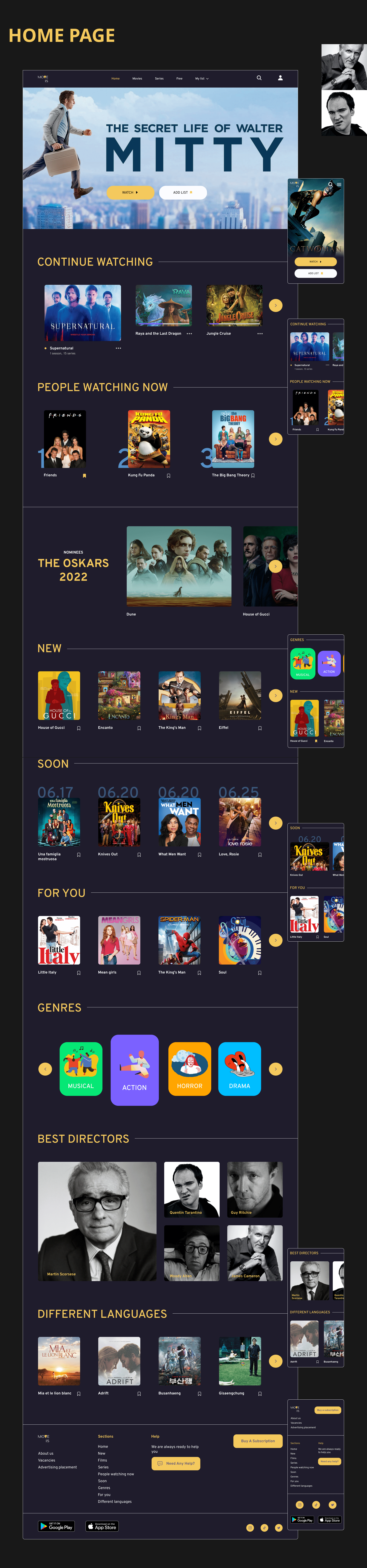 ONLINE CINEMA ❘ STREAMING SERVICE ❘ UX&UI — Изображение №6 — Интерфейсы на Dprofile