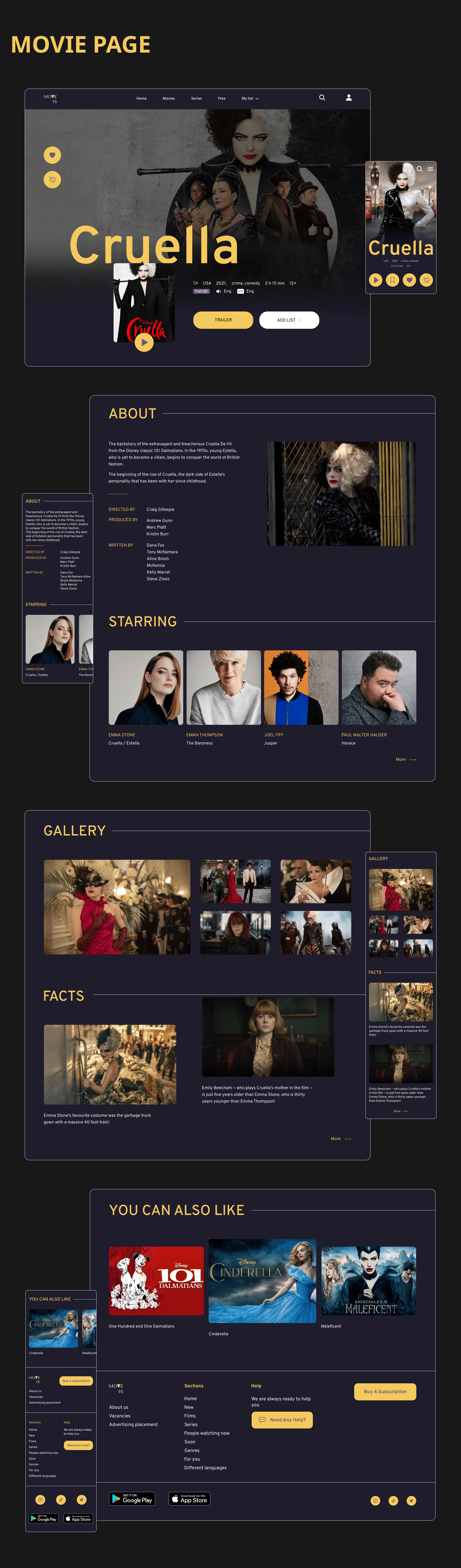 ONLINE CINEMA ❘ STREAMING SERVICE ❘ UX&UI — Изображение №8 — Интерфейсы на Dprofile