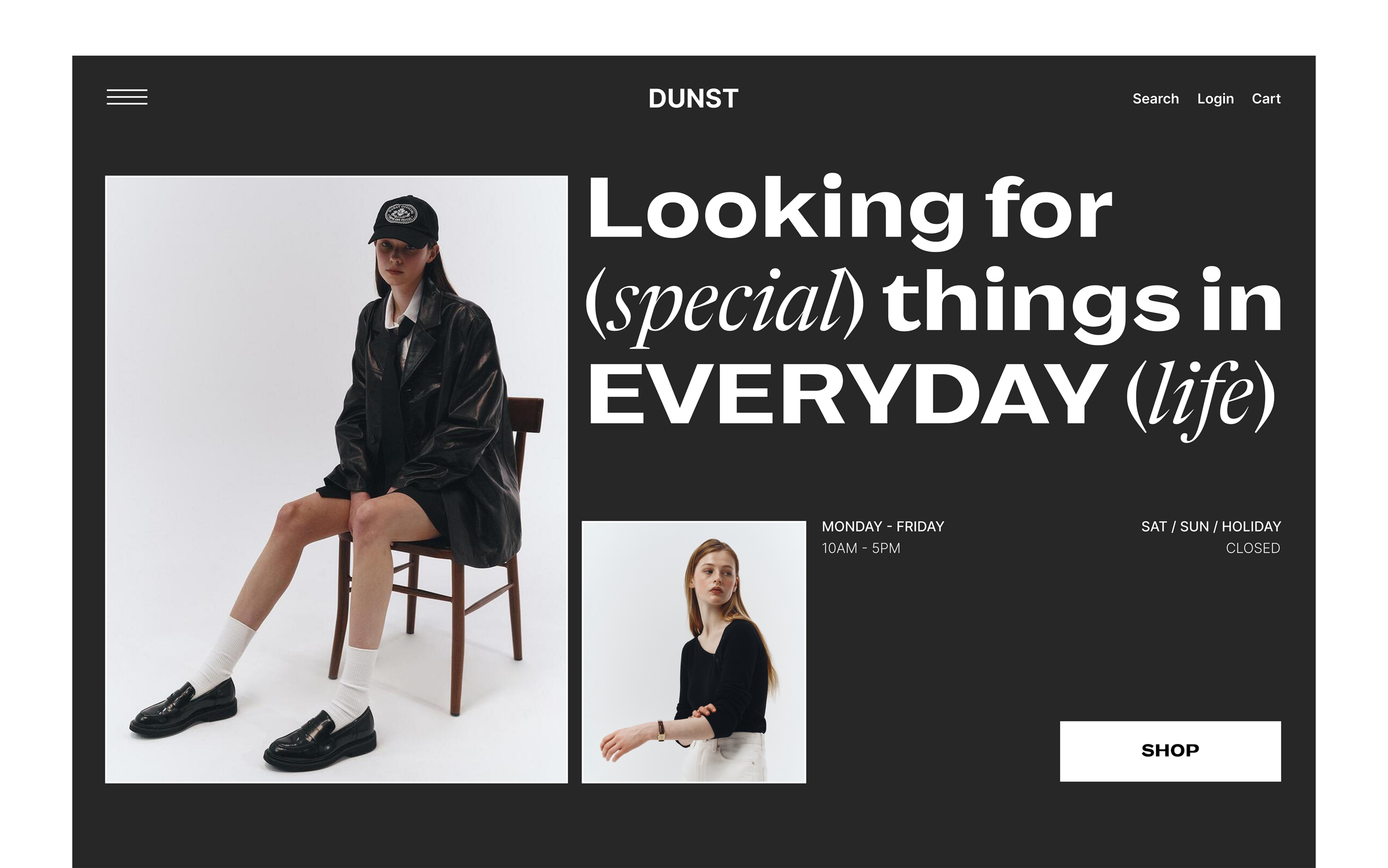 DUNST | redesign website | spring collection — Изображение №5 — Интерфейсы на Dprofile