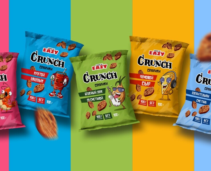 Дизайн упаковки линейки сухариков — Брендинг, Иллюстрация на Dprofile