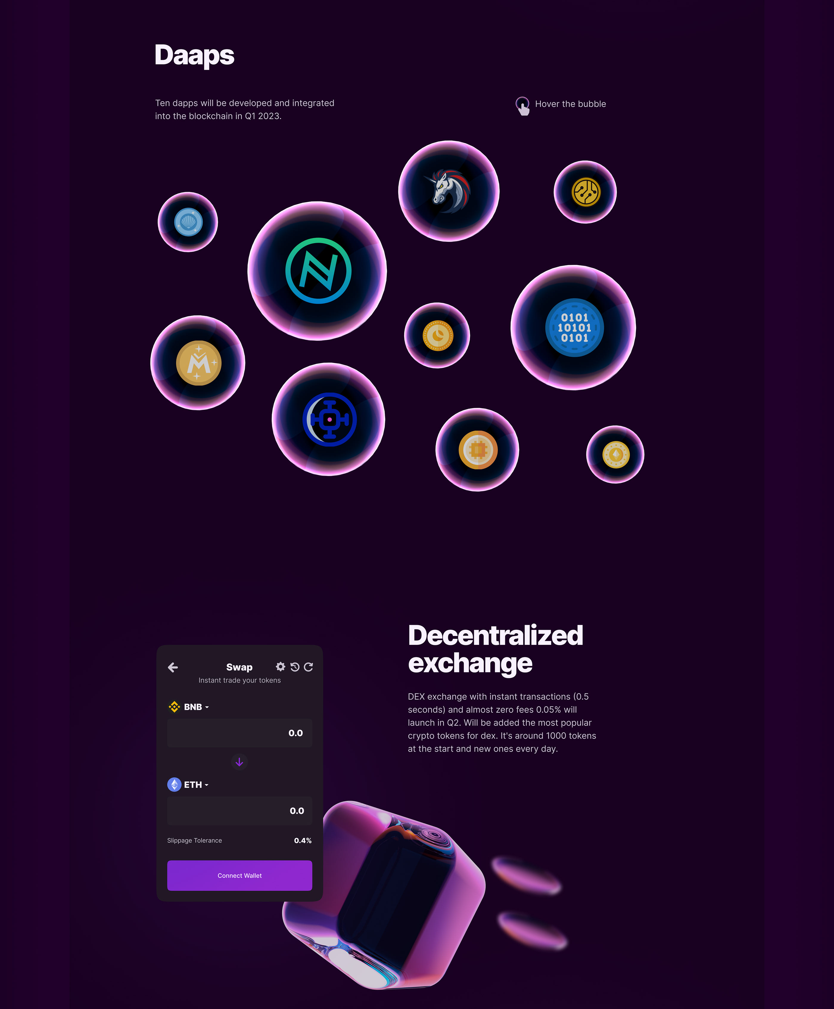 Cryptocurrency Blockchain Landing page. Website & UX+UI — Изображение №14 — Интерфейсы, Анимация на Dprofile