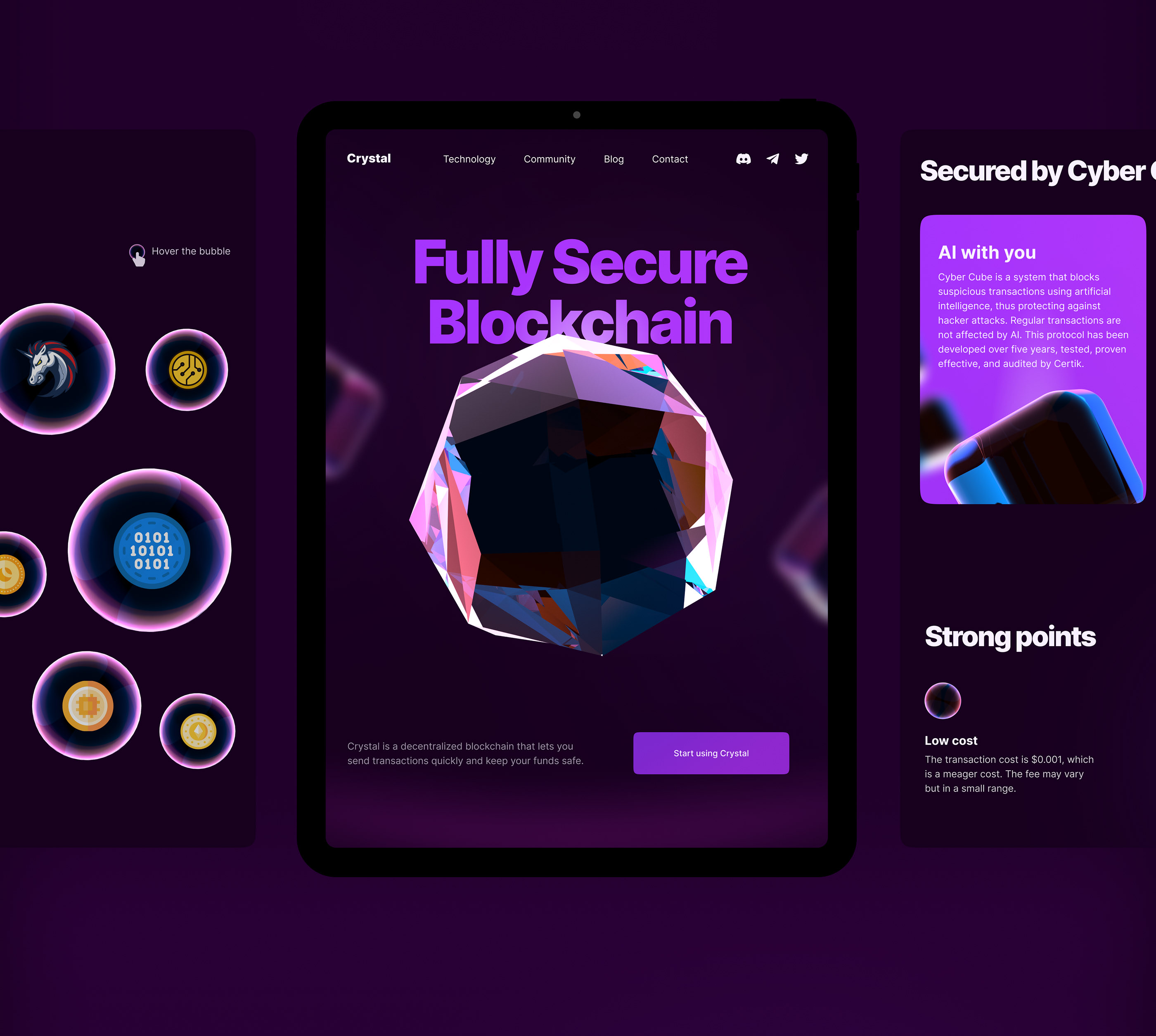Cryptocurrency Blockchain Landing page. Website & UX+UI — Изображение №21 — Интерфейсы, Анимация на Dprofile