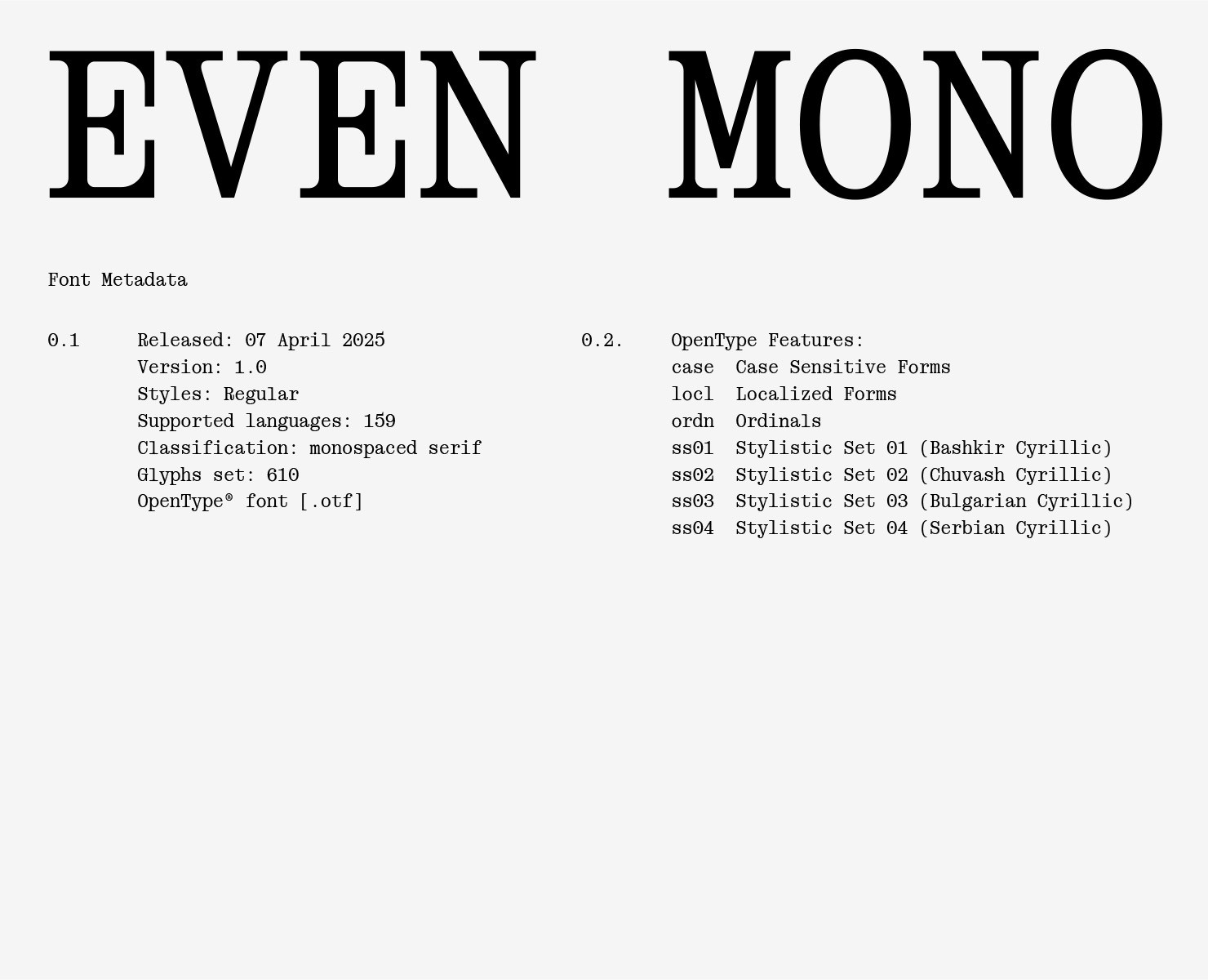 Even Mono Typeface на Dprofile