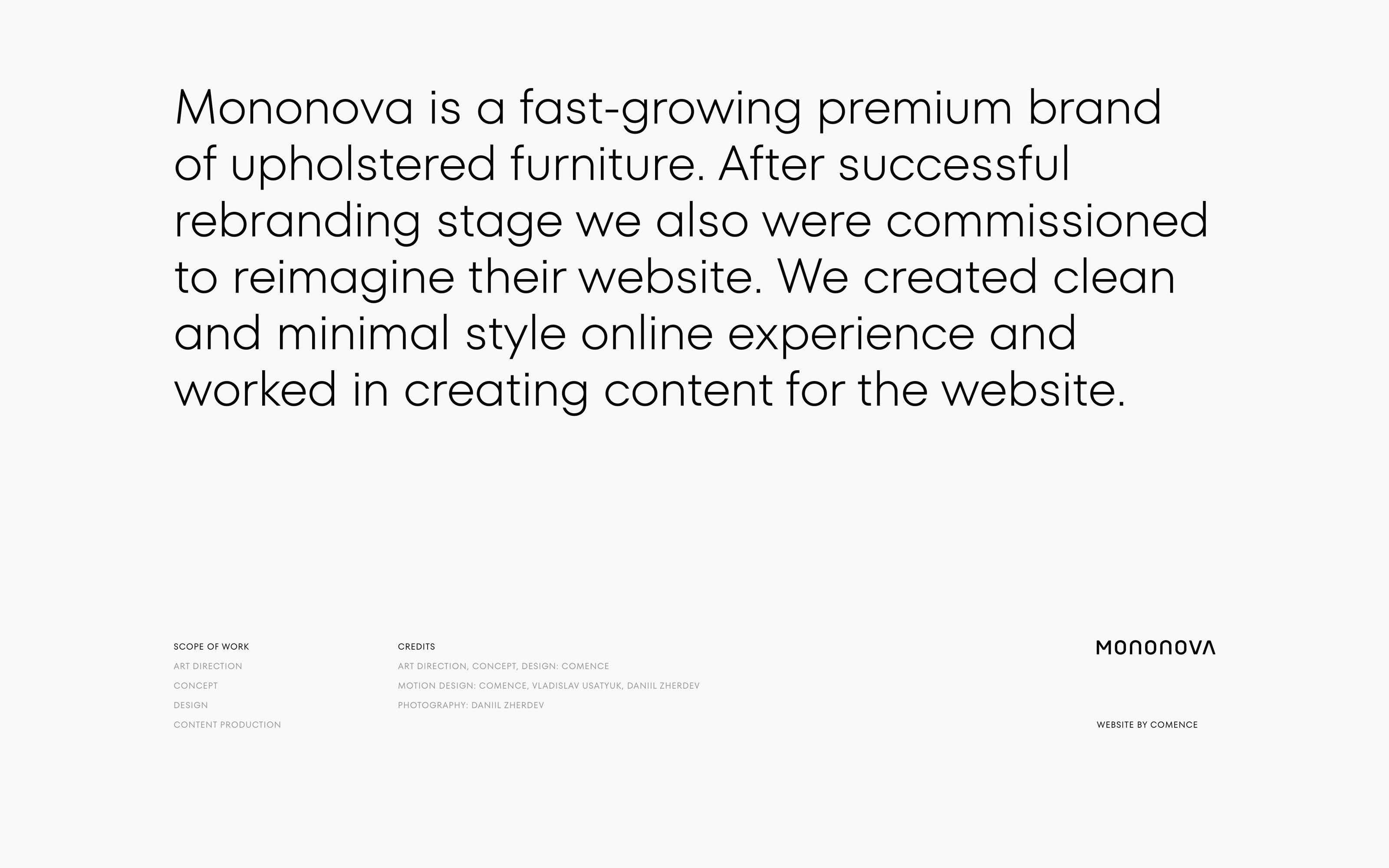Mononova Website — Изображение №1 — Интерфейсы, Брендинг на Dprofile