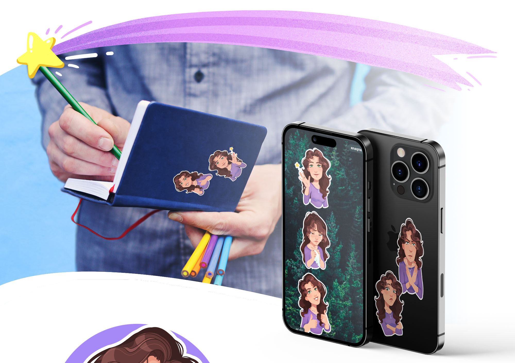 Kate. Personal stickerpack for Telegram — Изображение №6 — Иллюстрация на Dprofile