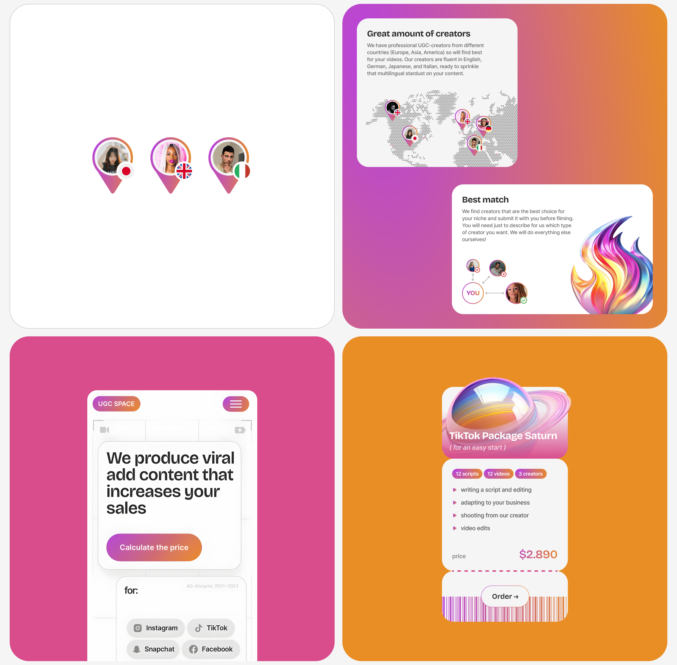 UX/UI дизайн сайта агентства UGC-контента — Изображение №7 — Интерфейсы на Dprofile