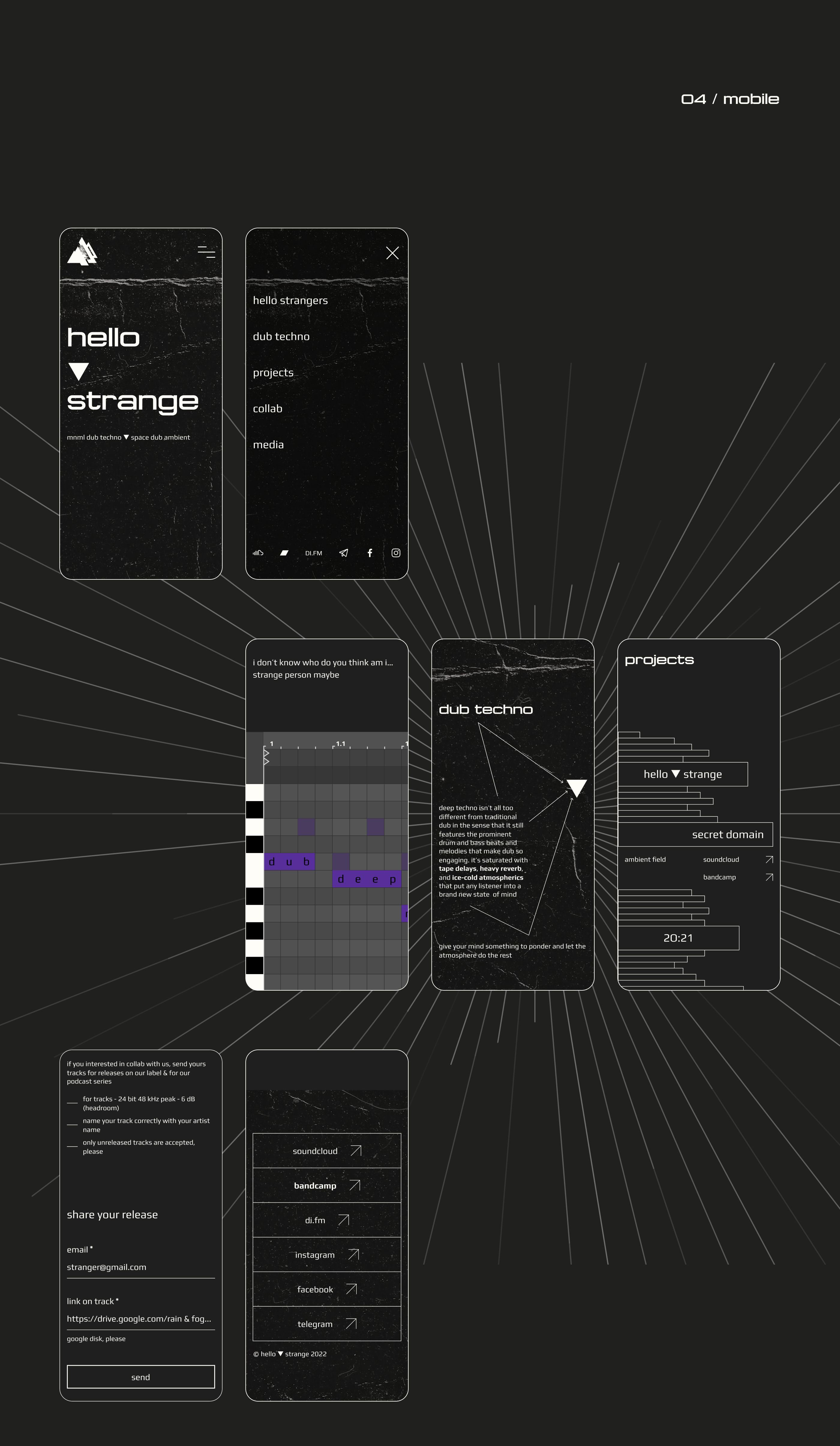 minimalism ui/ux landing for music label — Изображение №7 — Интерфейсы на Dprofile