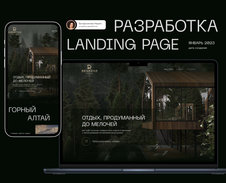 Landing page for a hotel in Altai на Dprofile