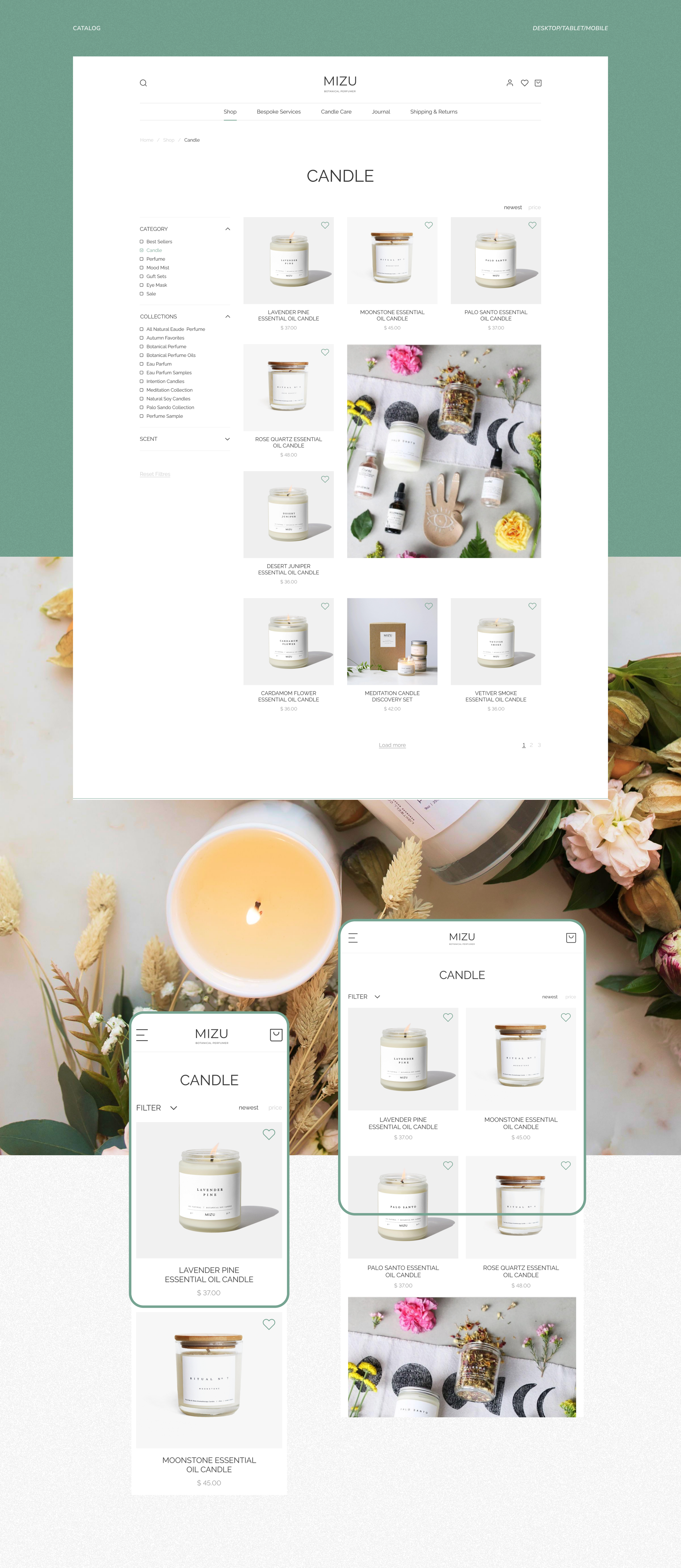 MIZU Botanical perfumer — Изображение №7 — Интерфейсы на Dprofile