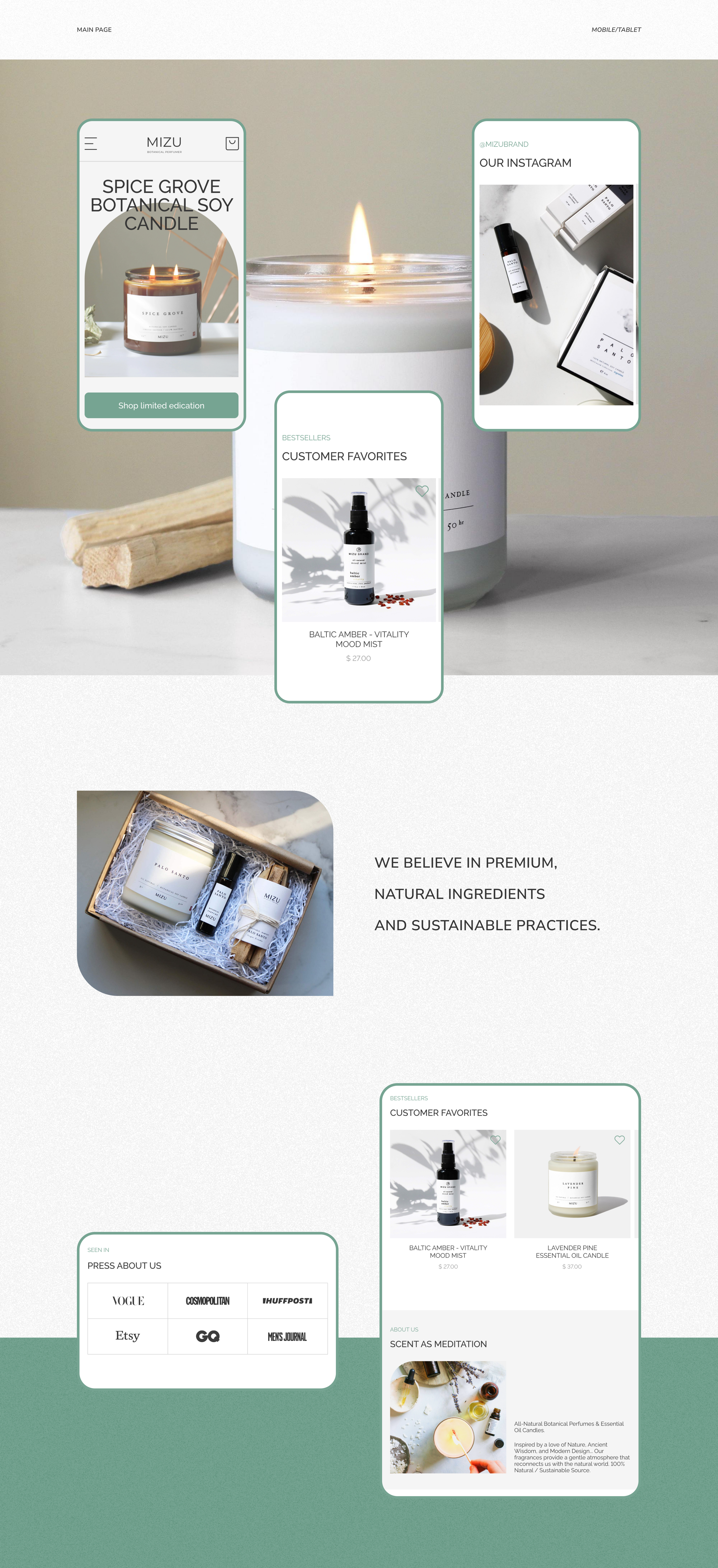 MIZU Botanical perfumer — Изображение №5 — Интерфейсы на Dprofile