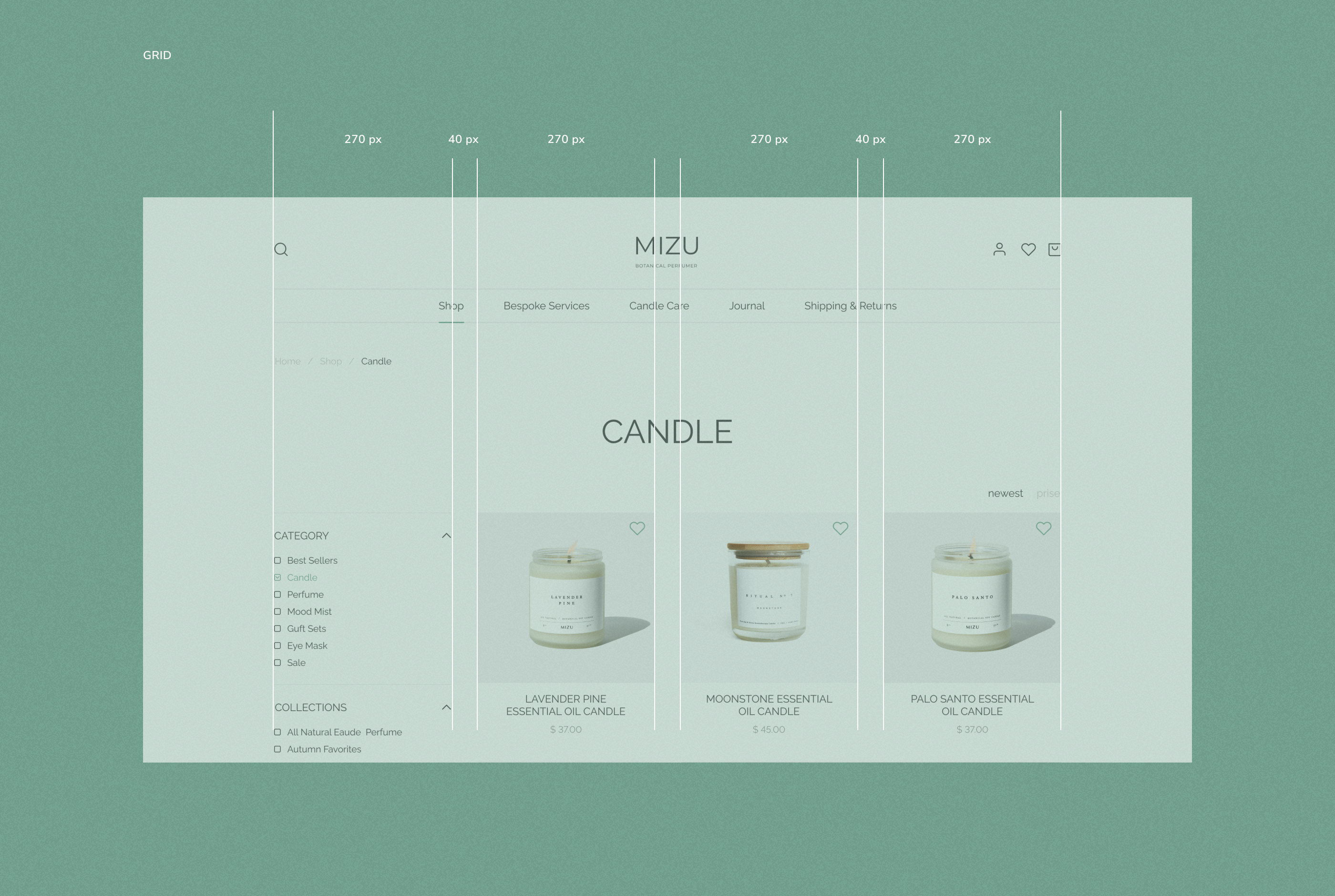 MIZU Botanical perfumer — Изображение №10 — Интерфейсы на Dprofile