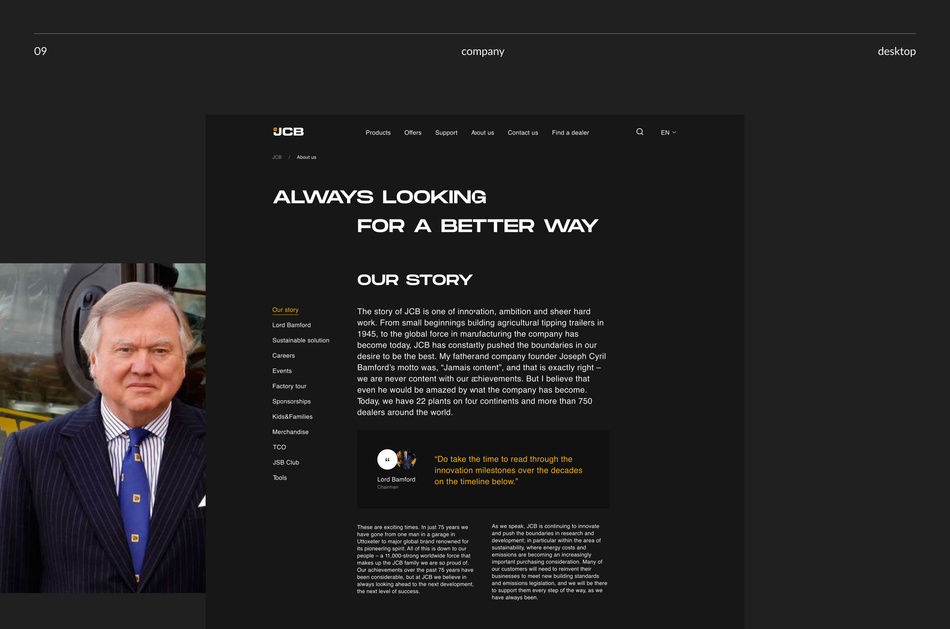 JCB — Corporate Website — Изображение №10 — Интерфейсы на Dprofile