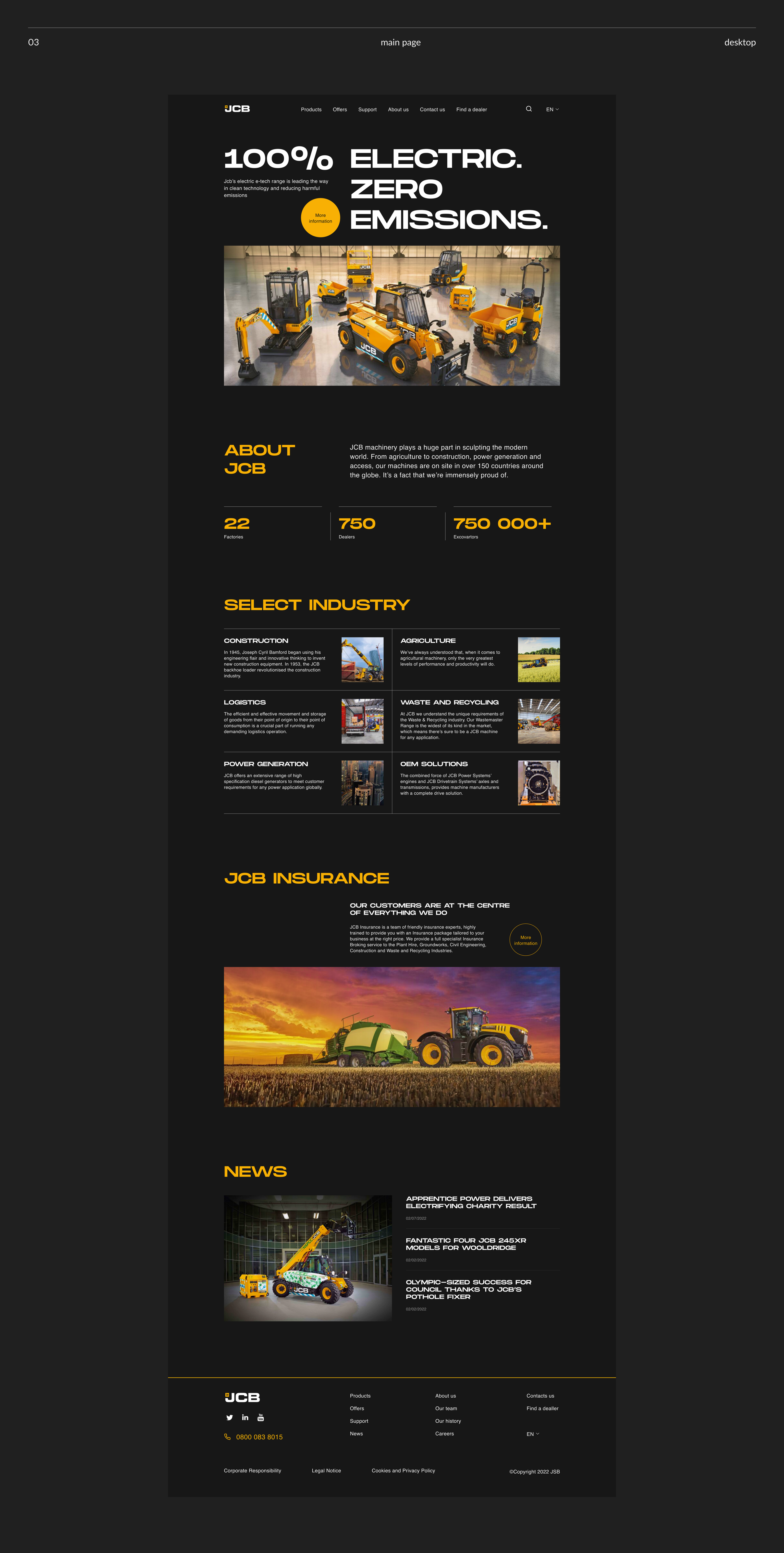 JCB — Corporate Website — Изображение №3 — Интерфейсы на Dprofile