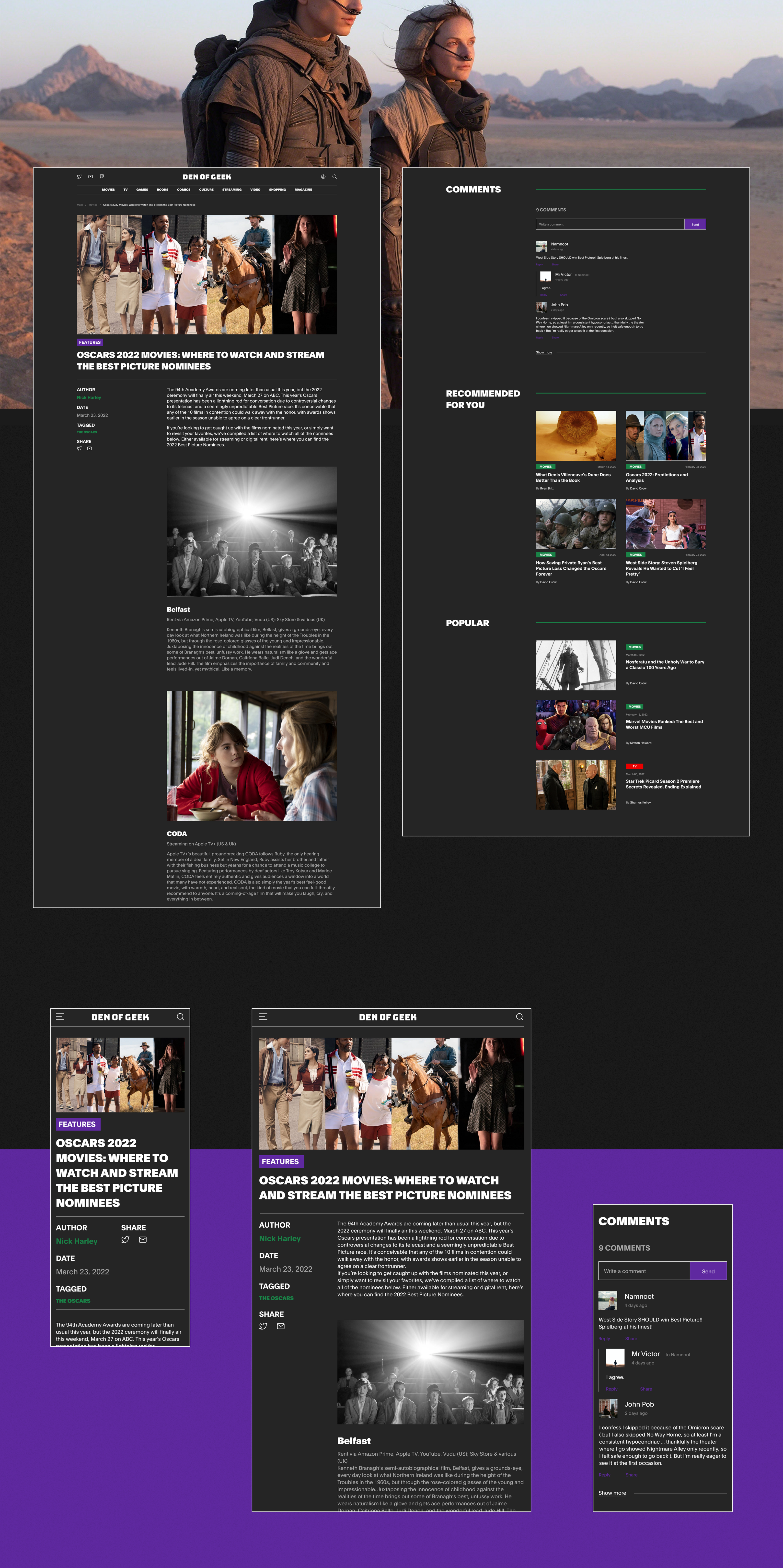DEN OF GEEK | news website redesign — Изображение №6 — Интерфейсы на Dprofile