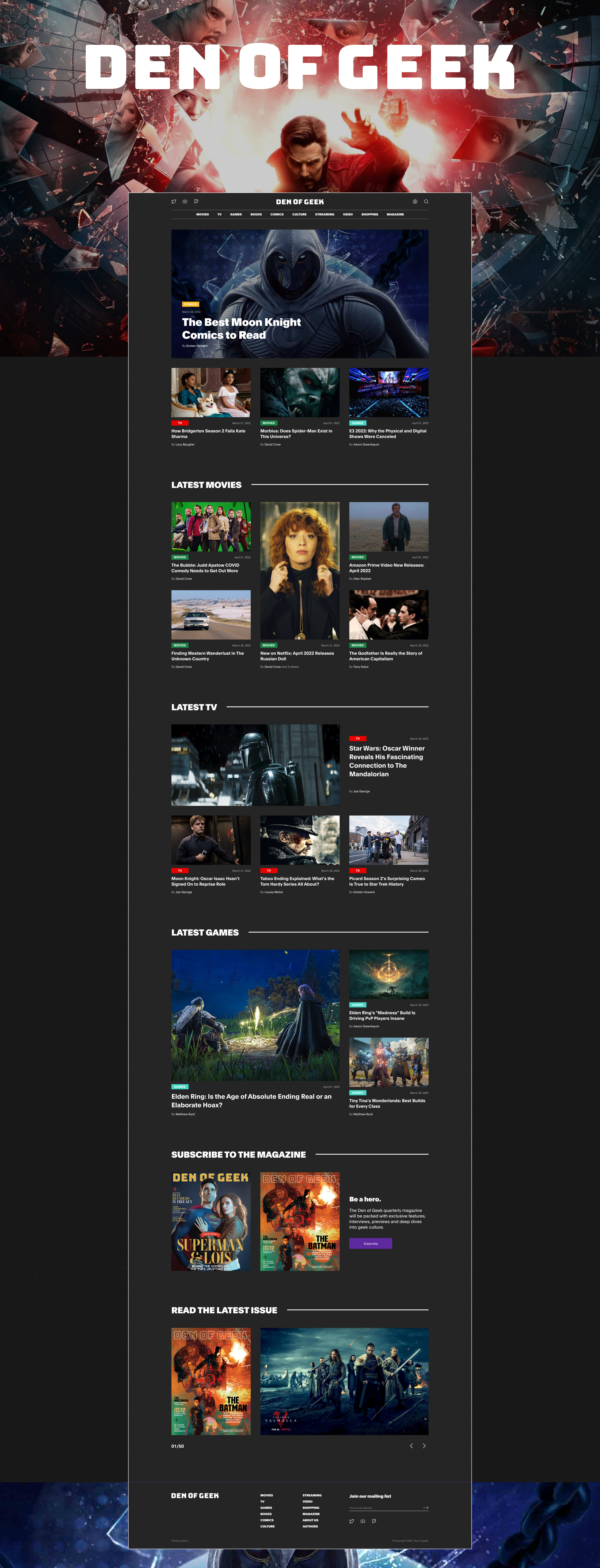 DEN OF GEEK | news website redesign — Изображение №1 — Интерфейсы на Dprofile