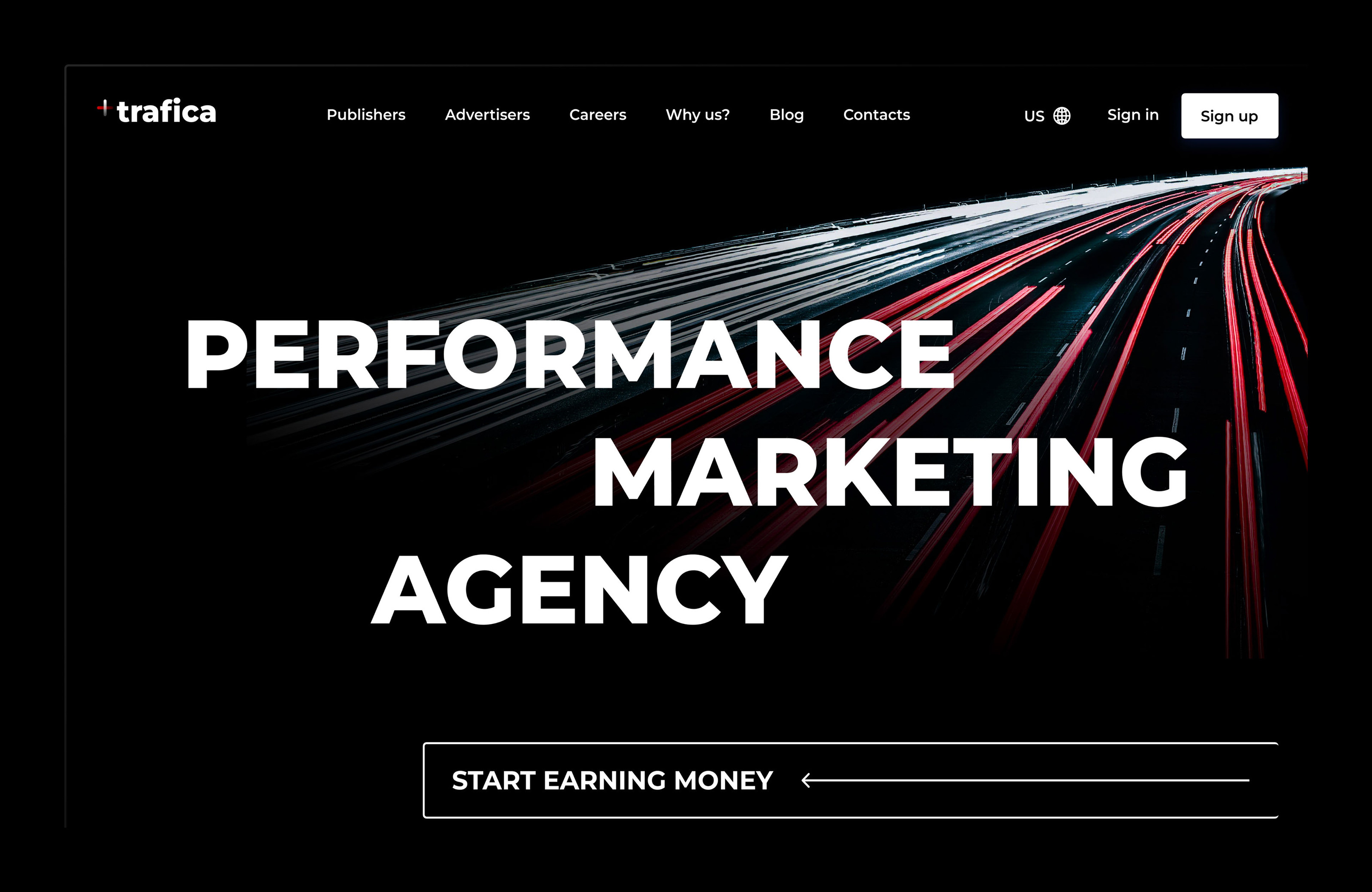 +Trafica | Landing | Marketing Agency — Изображение №1 — Интерфейсы на Dprofile