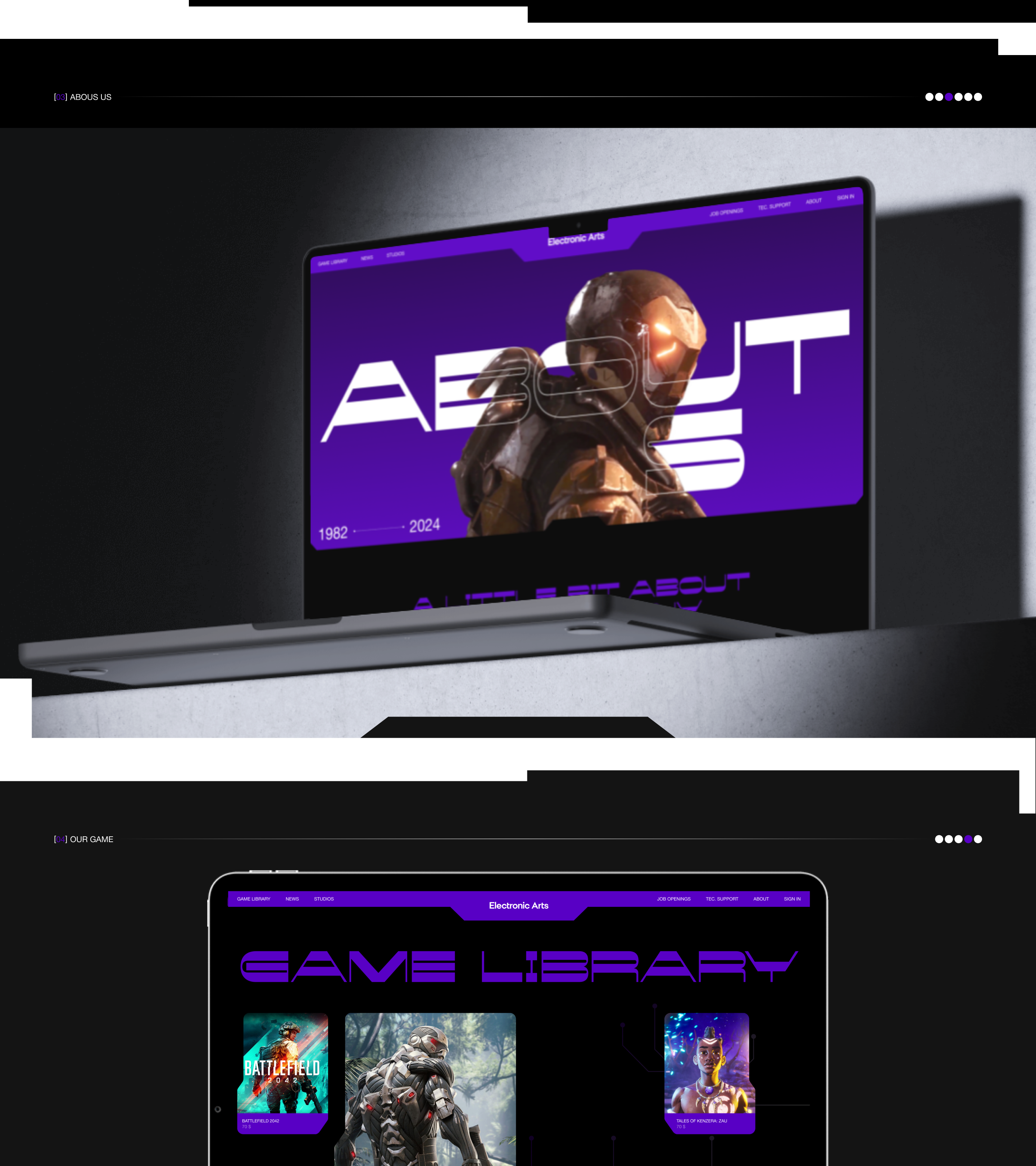 ELECTRONIC ARTS [EA] | Corporate Website — Изображение №7 — Интерфейсы на Dprofile