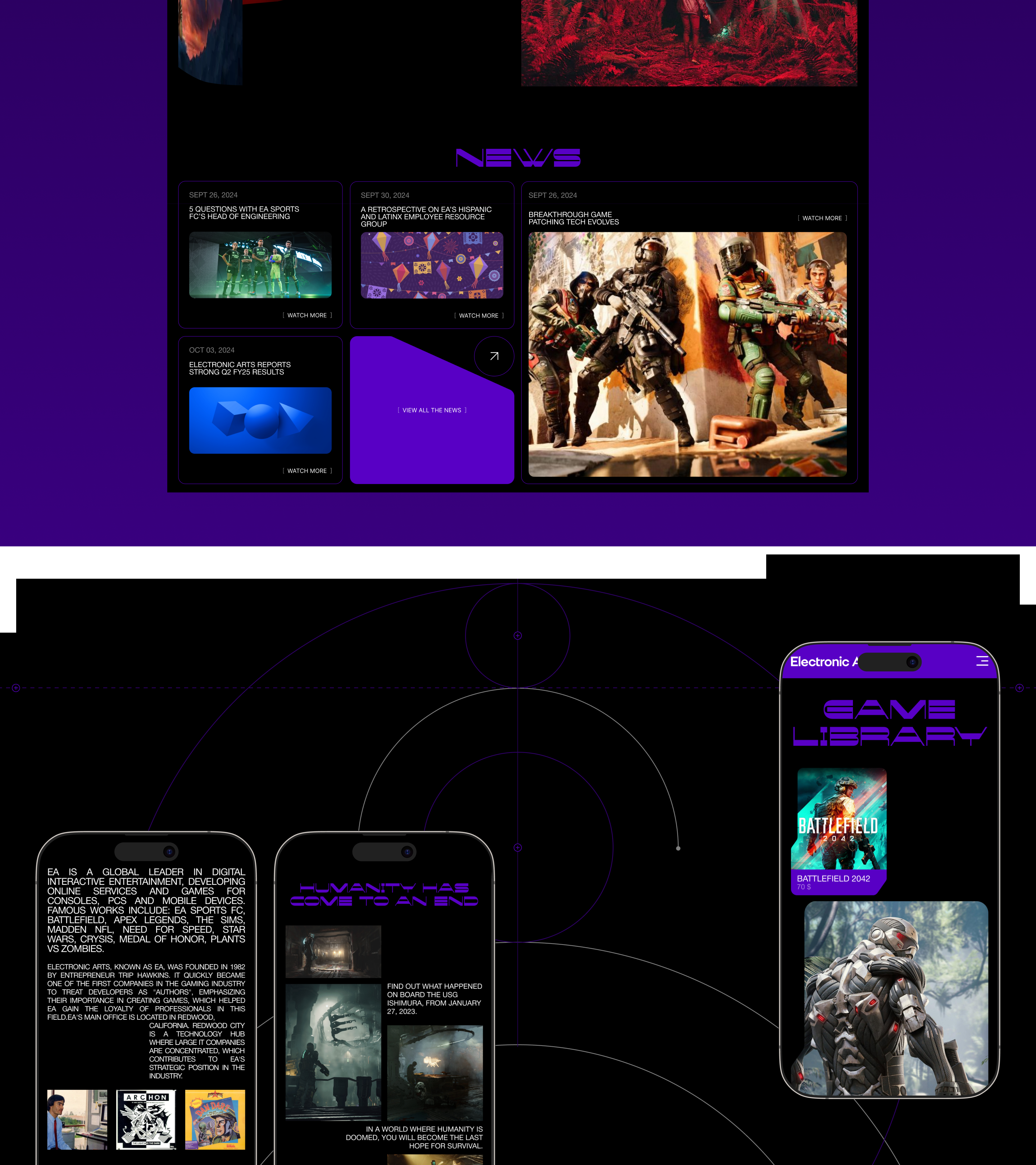 ELECTRONIC ARTS [EA] | Corporate Website — Изображение №4 — Интерфейсы на Dprofile