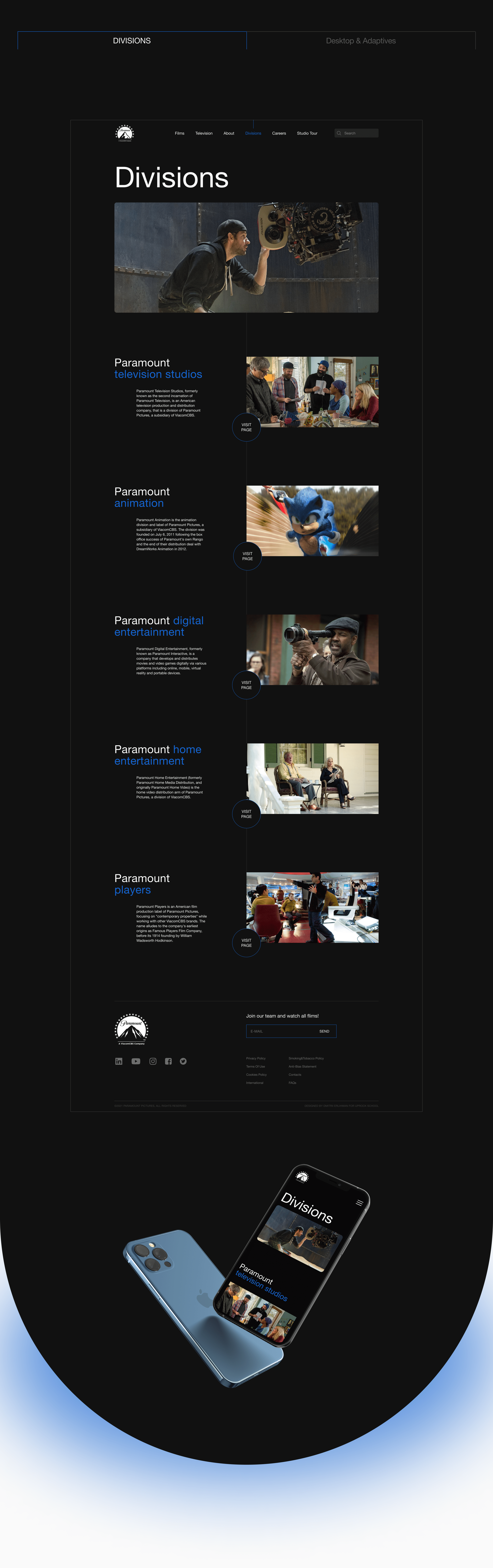 Paramount Pictures - Corporate Website — Изображение №11 — Интерфейсы на Dprofile
