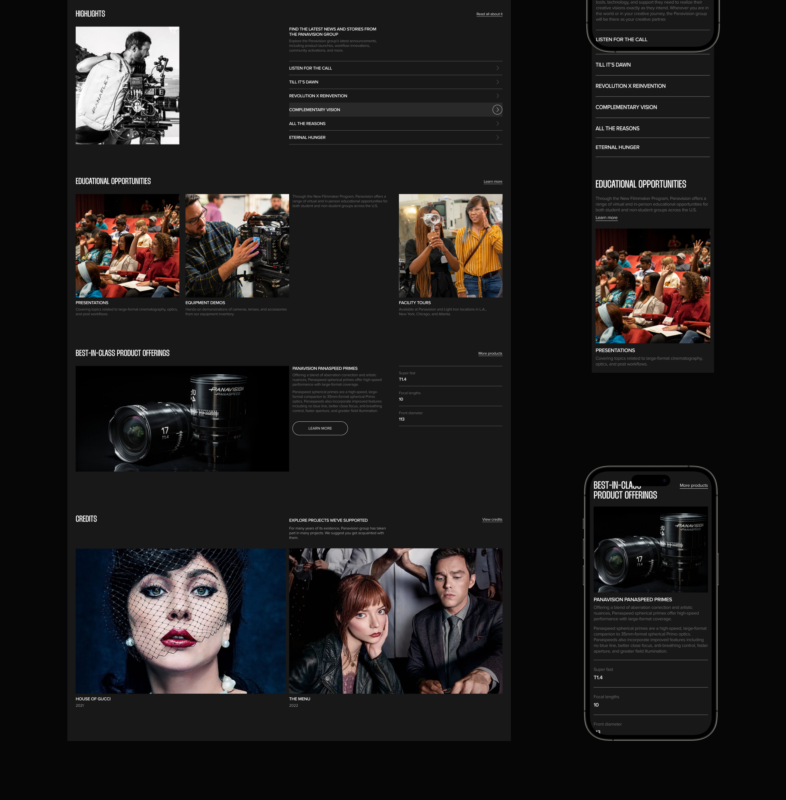 PANAVISION | Corporate Website Redesign — Изображение №2 — Интерфейсы, Брендинг на Dprofile