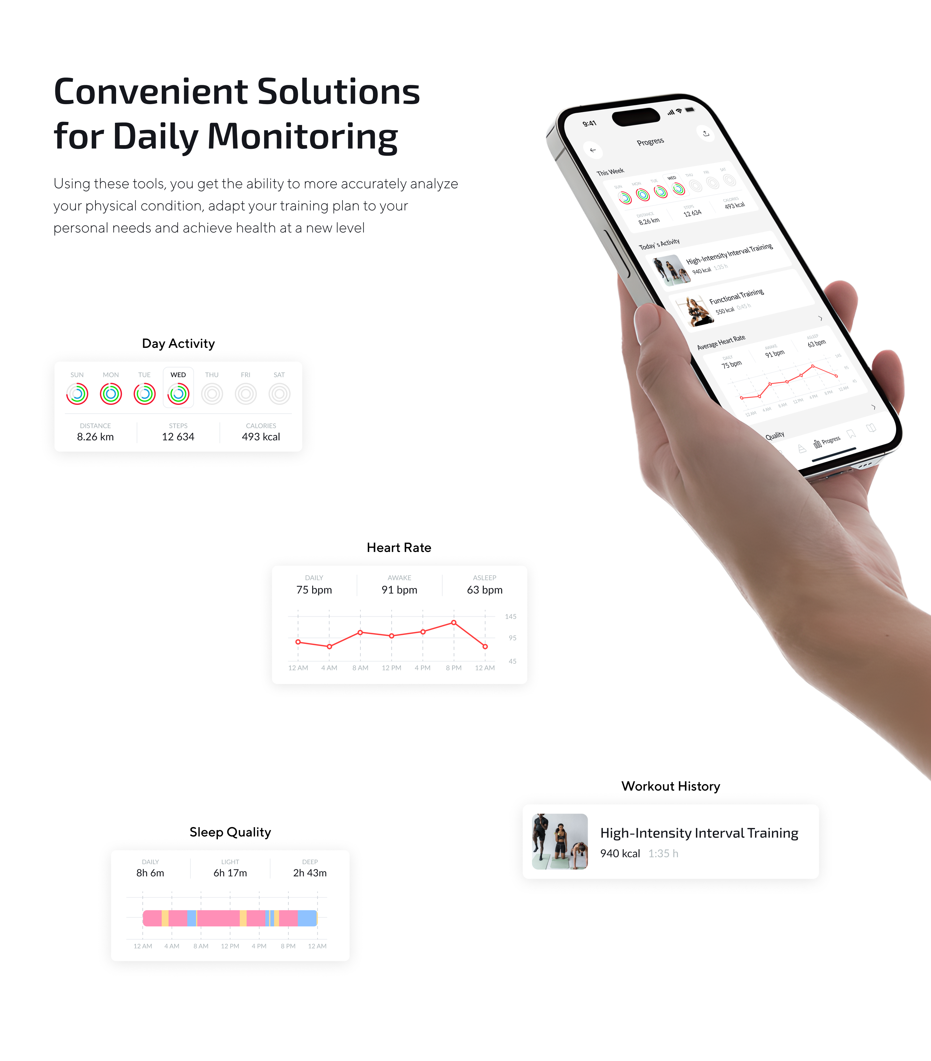 FlexFlow - Fitness Tracker Mobile App UI/UX Design — Изображение №5 — Интерфейсы на Dprofile