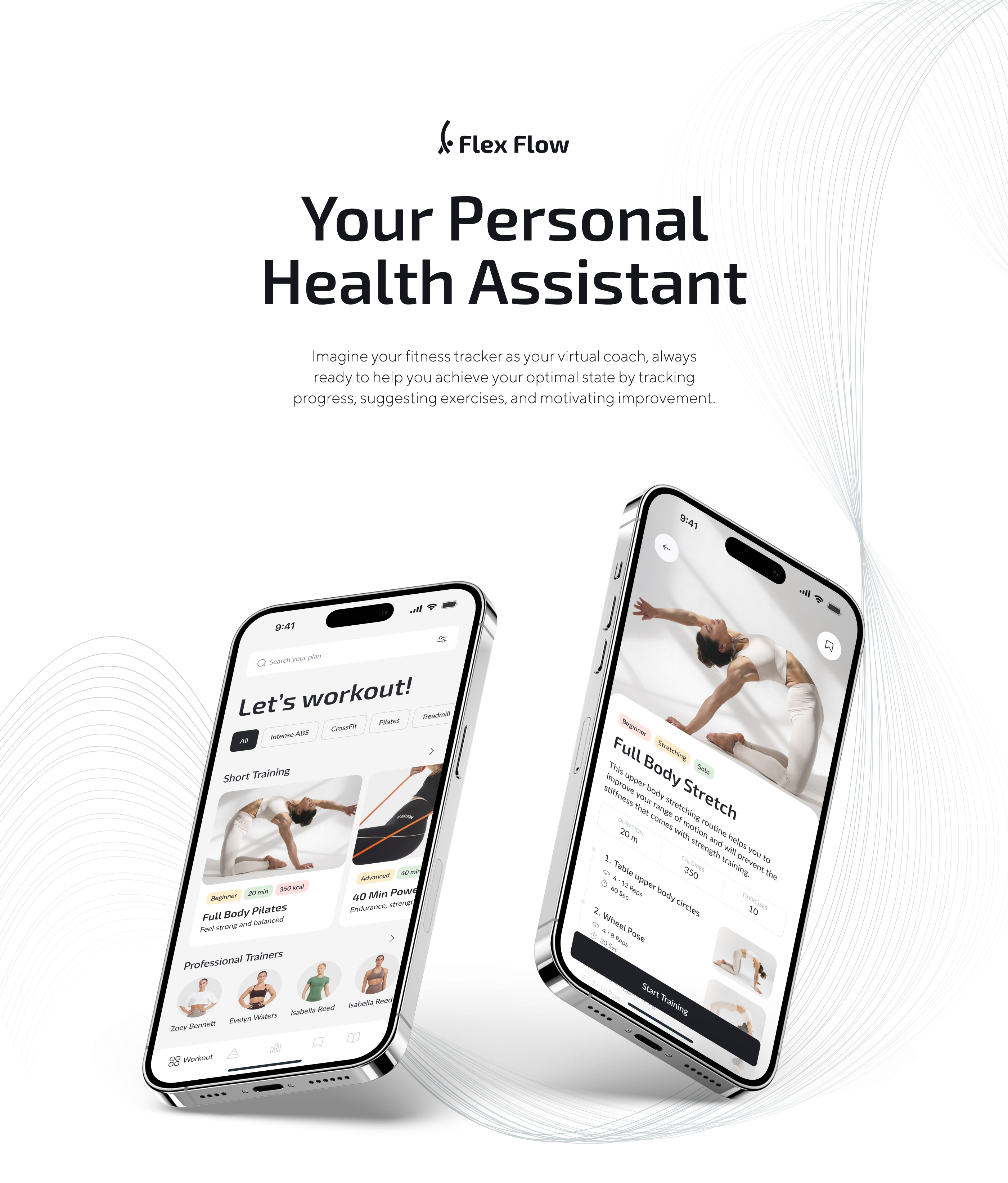 FlexFlow - Fitness Tracker Mobile App UI/UX Design — Изображение №1 — Интерфейсы на Dprofile
