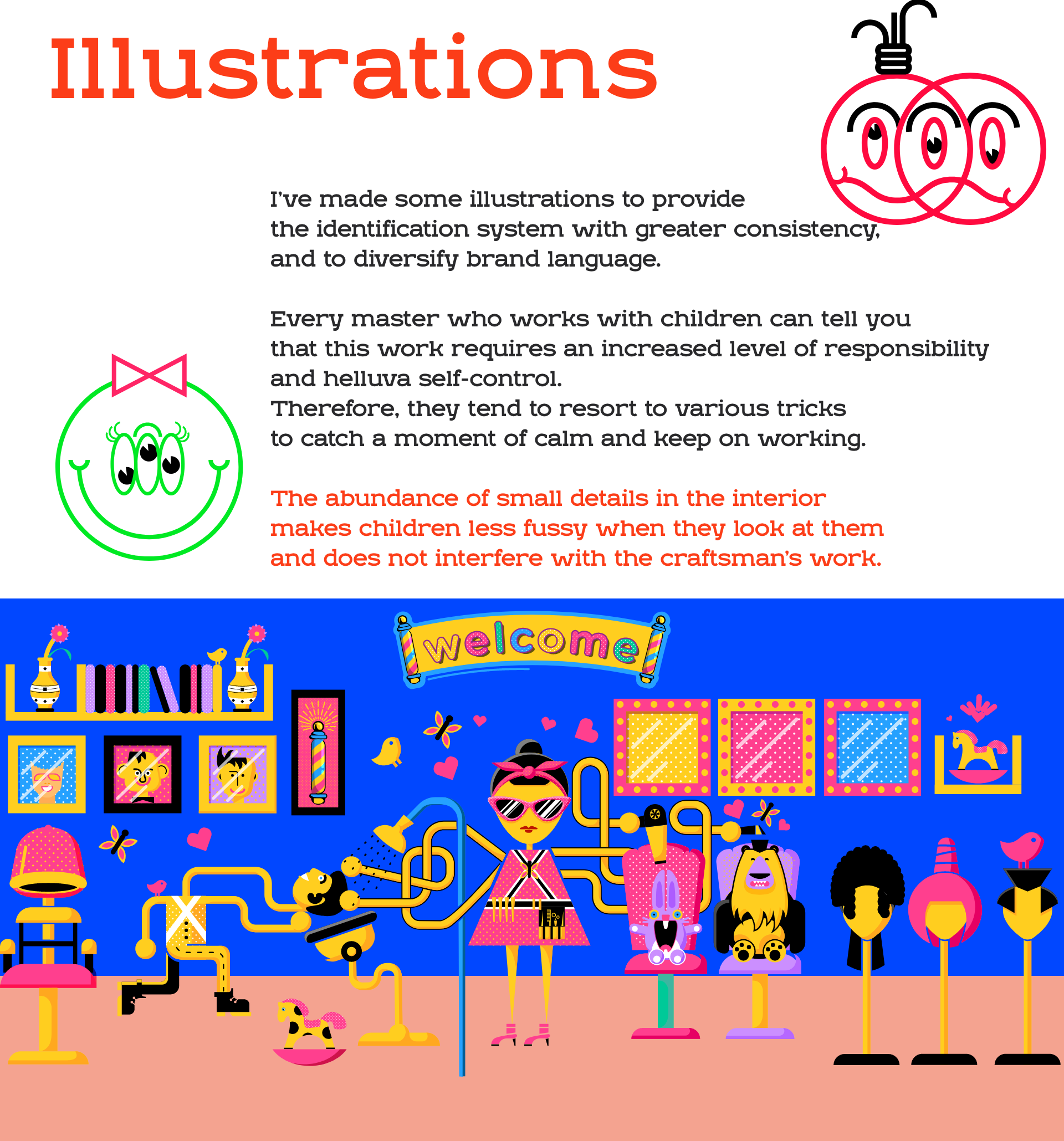 Kids hair salon — Изображение №5 — Брендинг, Иллюстрация, Анимация на Dprofile
