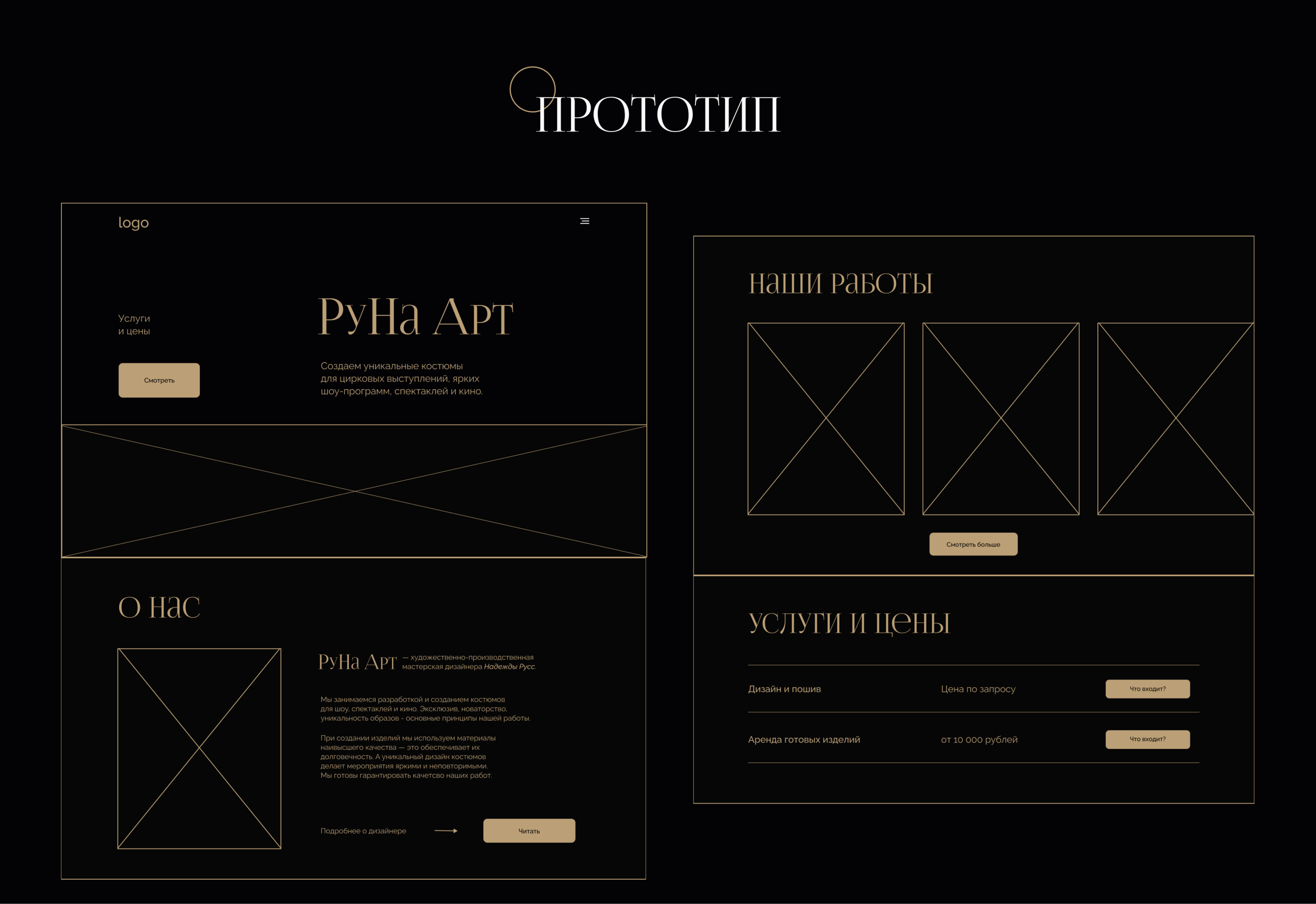 Сайт-визитка для дизайнера костюмов Надежды Русс | UX/UI — Изображение №6 — Интерфейсы, Анимация на Dprofile