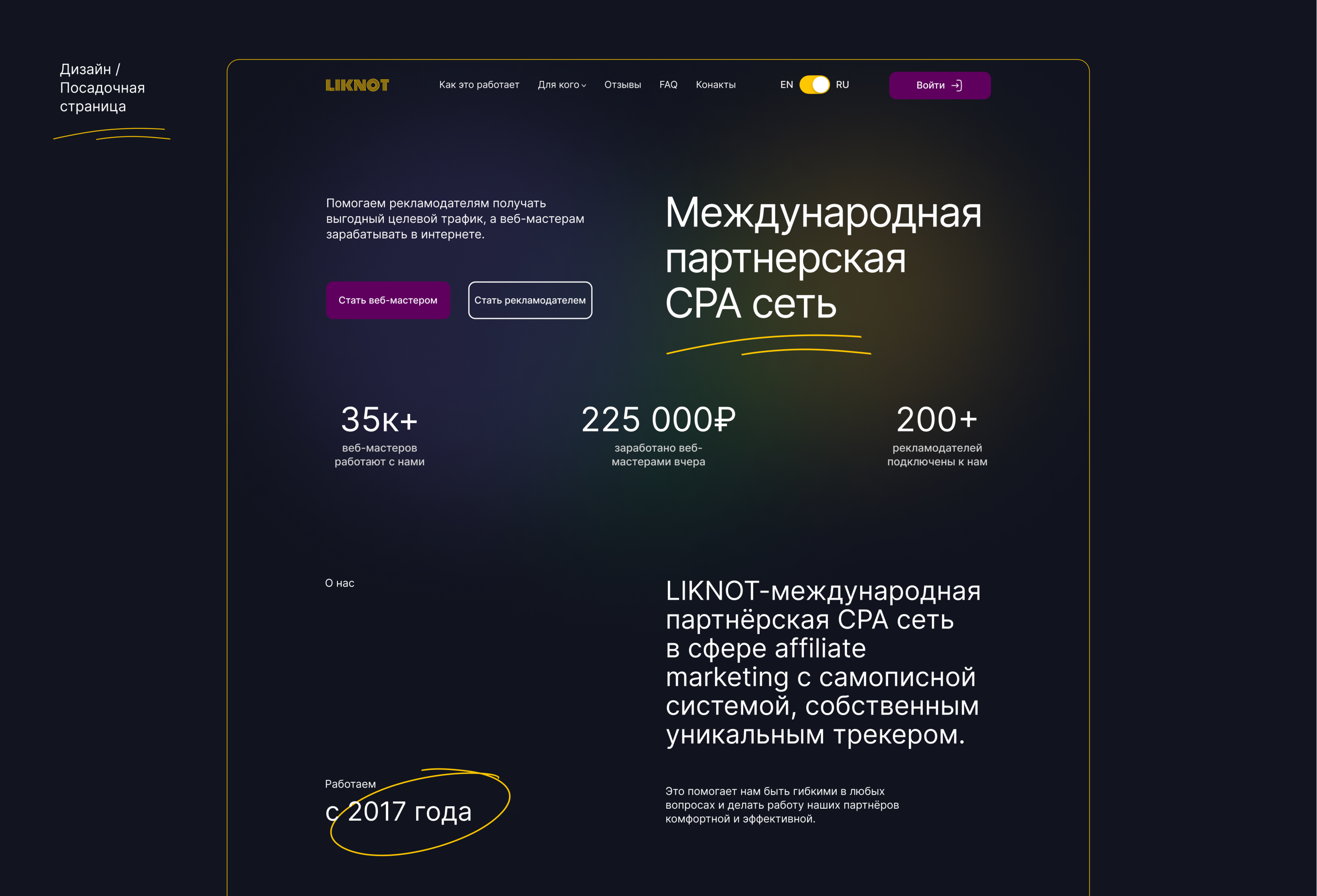 Редизайн сайта и личного кабинета для CPA Liknot | UX/UI — Изображение №13 — Интерфейсы, Брендинг на Dprofile