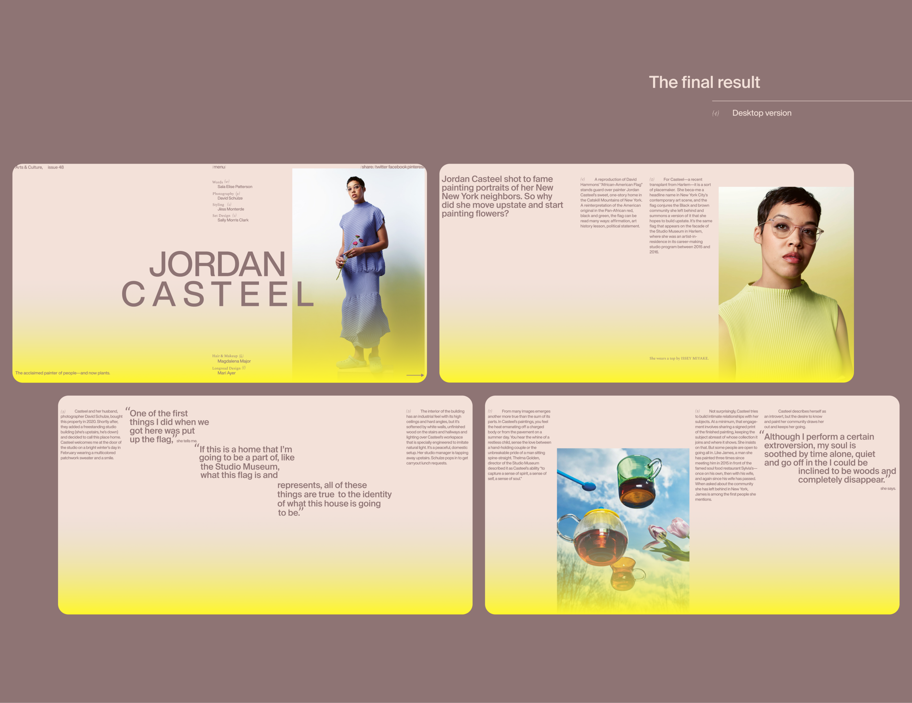 Дизайн горизонтального лонгрида | Jordan Casteel | UX/UI — Изображение №5 — Интерфейсы на Dprofile