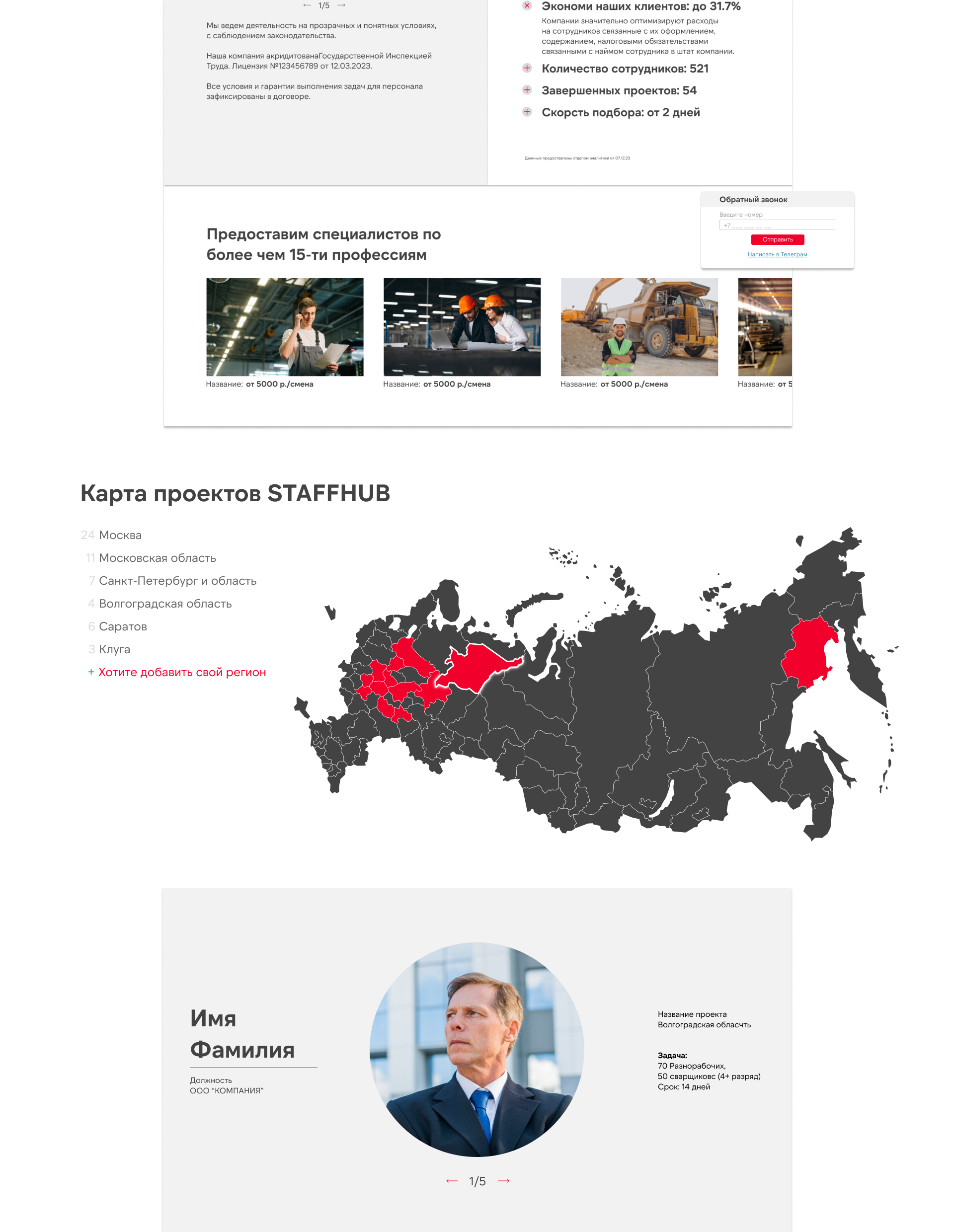 Лендинг аутстаффинга персонала — Изображение №3 — Интерфейсы на Dprofile