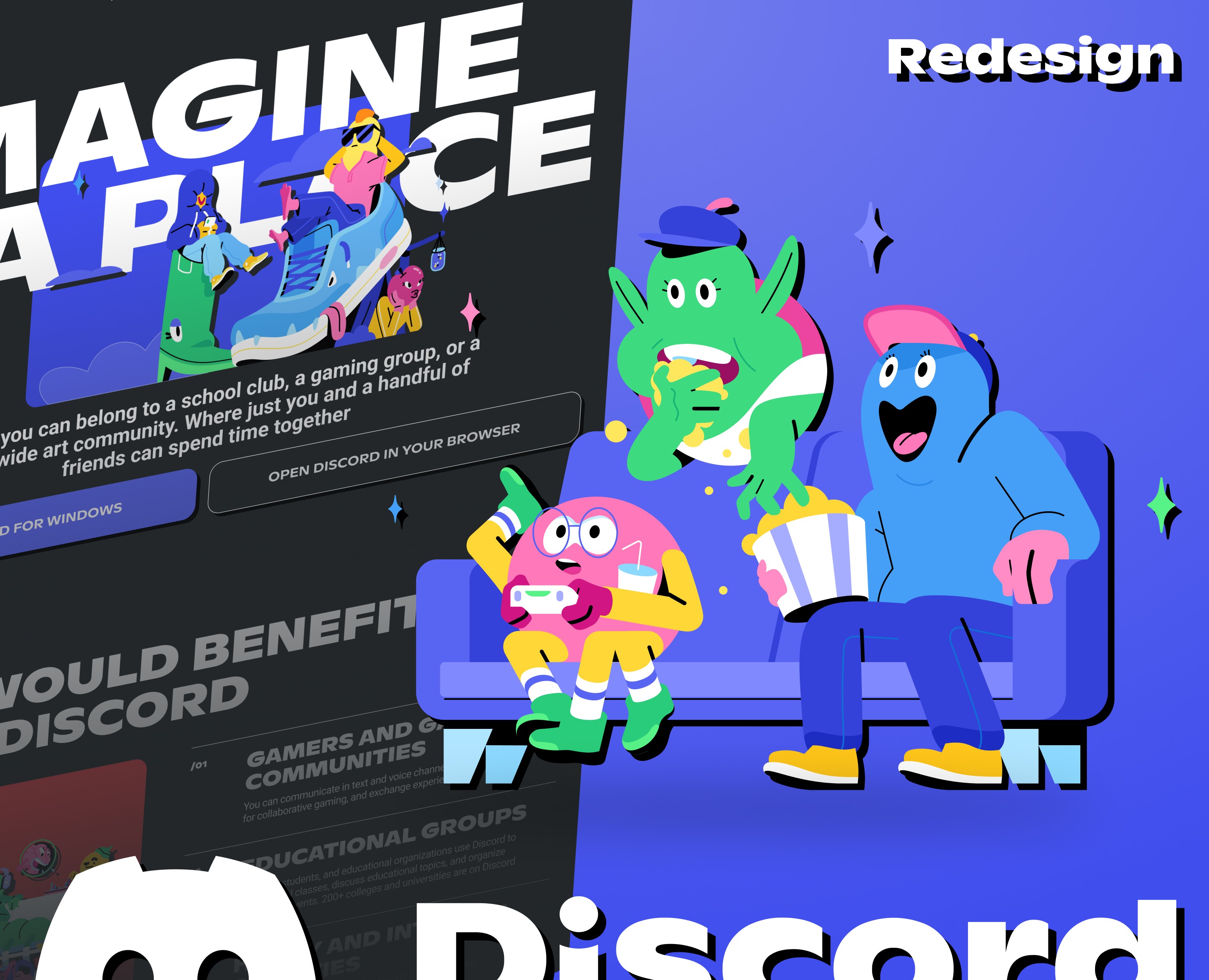 Discord | Landing page Redesign — Интерфейсы на Dprofile