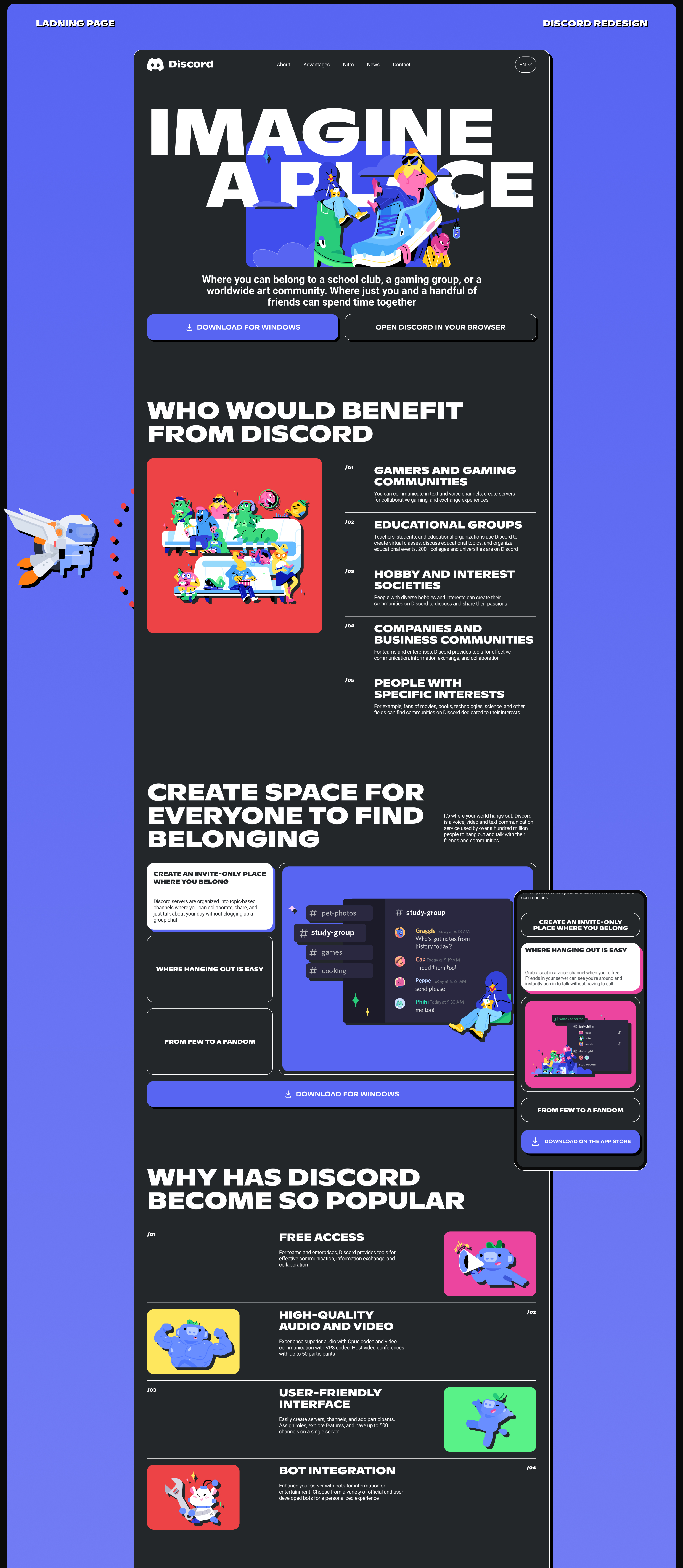 Discord | Landing page Redesign — Изображение №2 — Интерфейсы на Dprofile