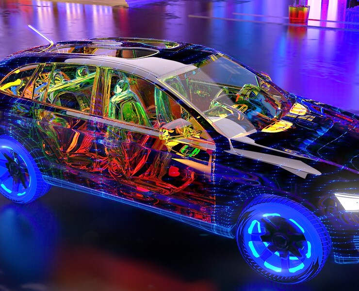 Electrocar Neon — 3D, Анимация на Dprofile