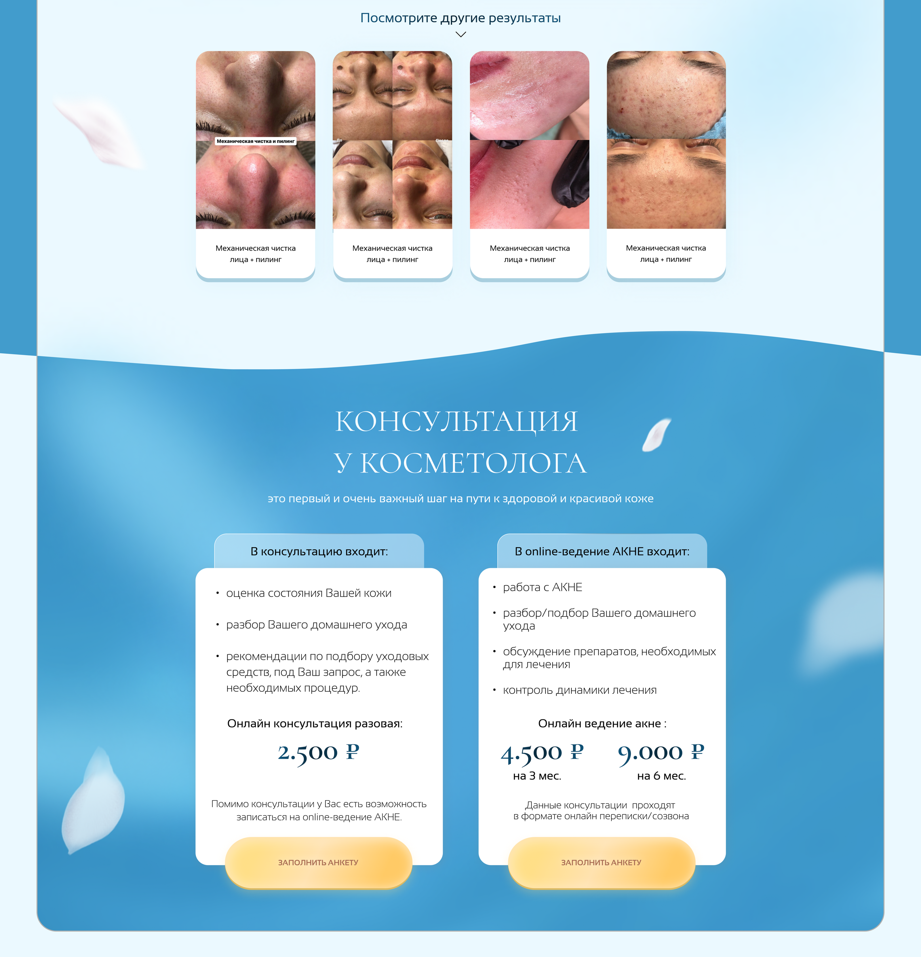 Landing Page для косметолога, сайт визитка — Изображение №5 — Графика, Маркетинг на Dprofile