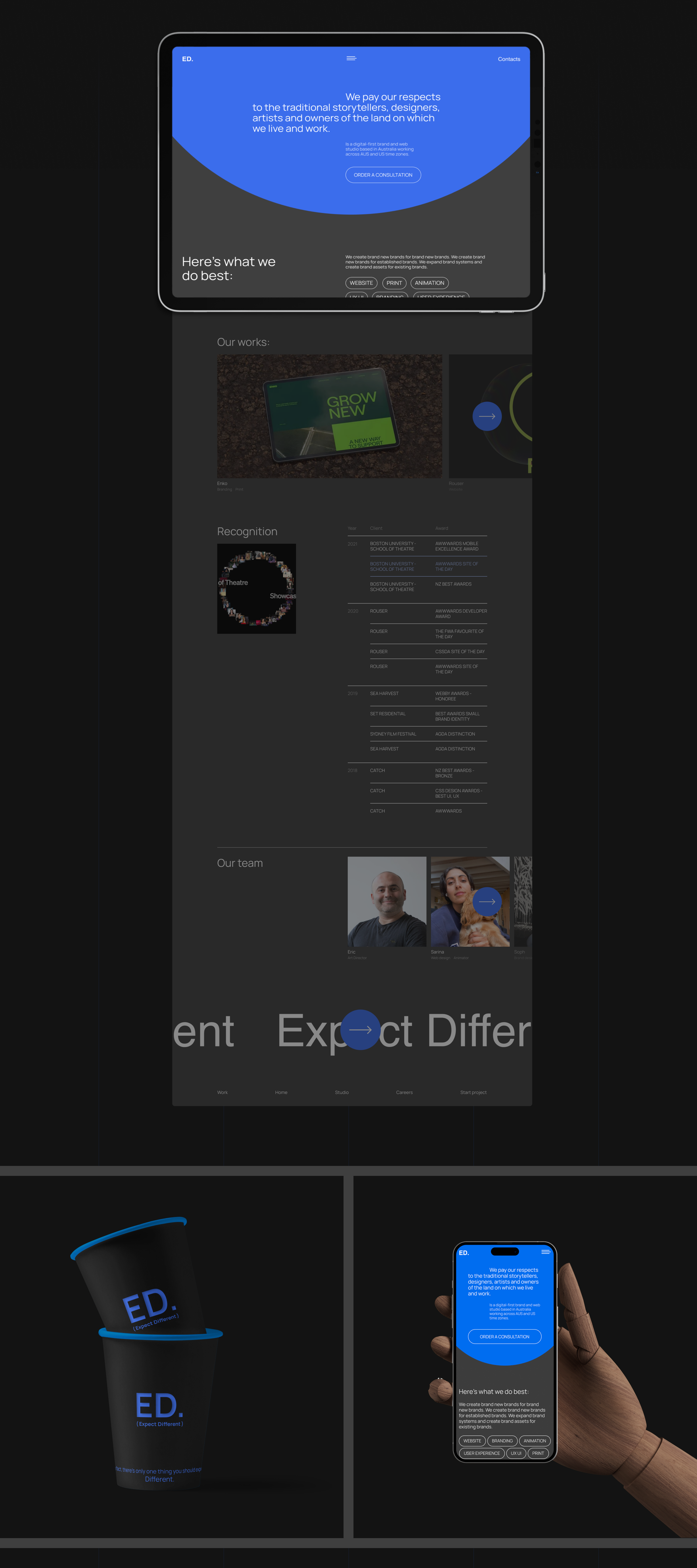 Expect Different | Studio website — Изображение №2 — Интерфейсы на Dprofile