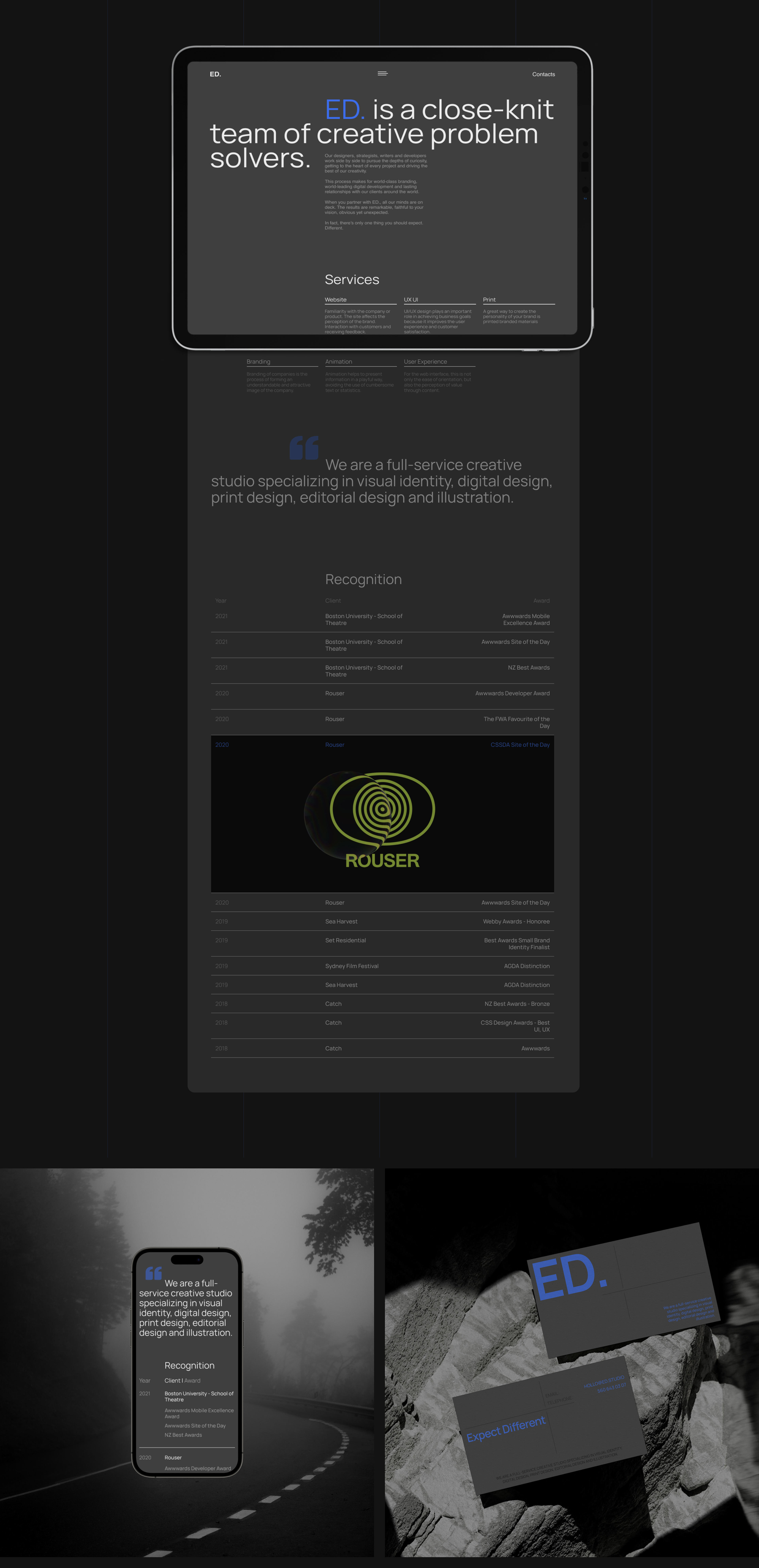 Expect Different | Studio website — Изображение №3 — Интерфейсы на Dprofile