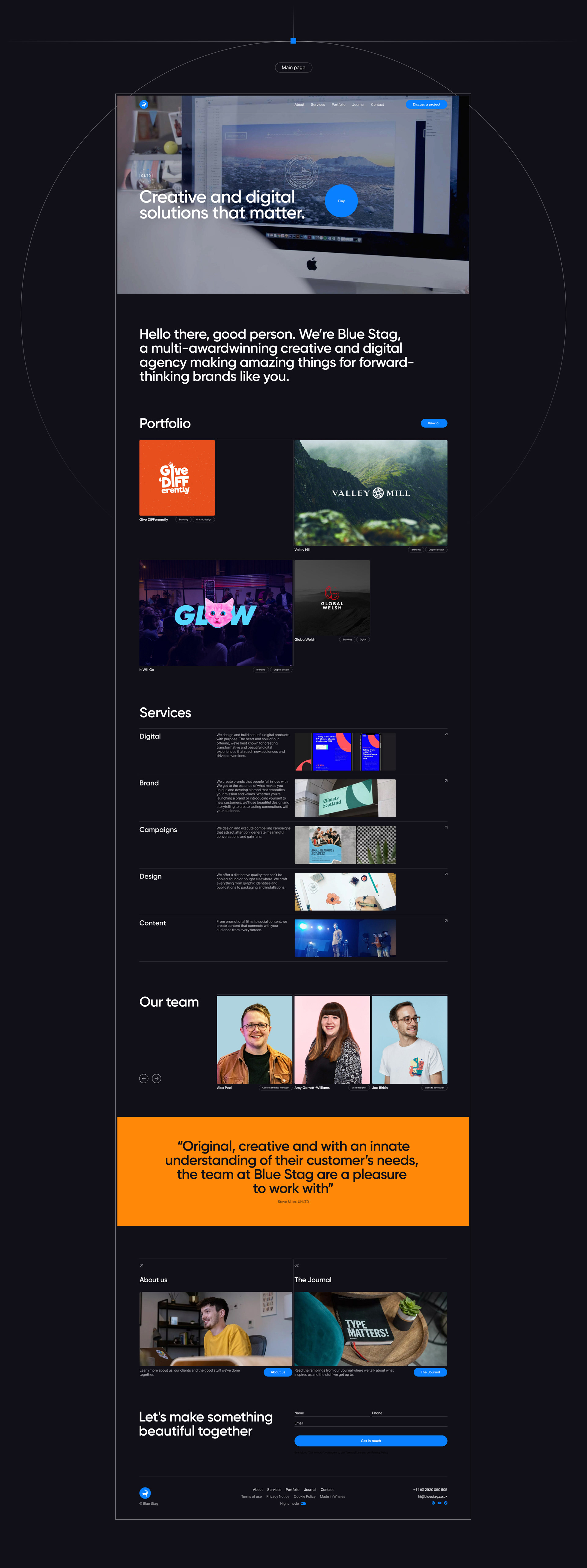 Blue Stag | digital agency redesign — Изображение №2 — Интерфейсы на Dprofile